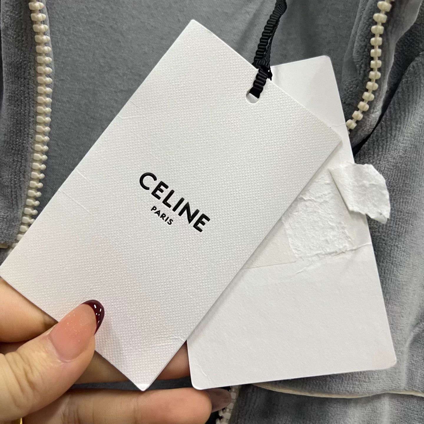 Celine Celine Triumph Gray Velvet Jacket Size S With Tags Size S / US 4 / IT 40 - 4 Thumbnail