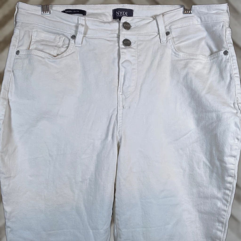 NYDJ NYDJ Not You Daughters Jeans Womens White Sheri Slim Capri Cropped Stretch 14 Size 36" / US 14 / IT 50 - 1 Thumbnail