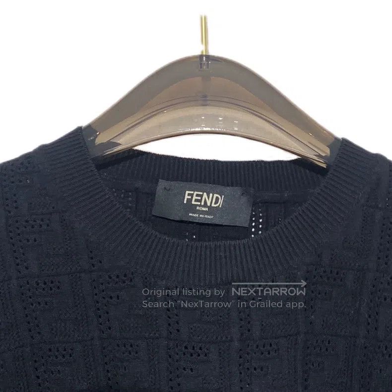 Fendi Fendi Black logo letter full-printed round neck long-sleev Size US L / EU 52-54 / 3 - 3 Thumbnail