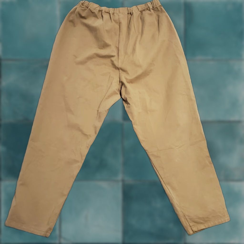 Vintage Simple Pants Womens 12 Camel Twill Cotton Elastic Waist NWT Size 34" / US 12 / IT 48 - 1 Thumbnail