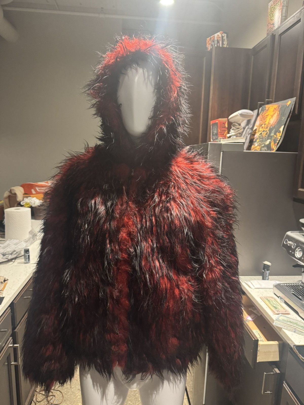 Supreme Supreme x Y's Faux Fur Red | Grailed