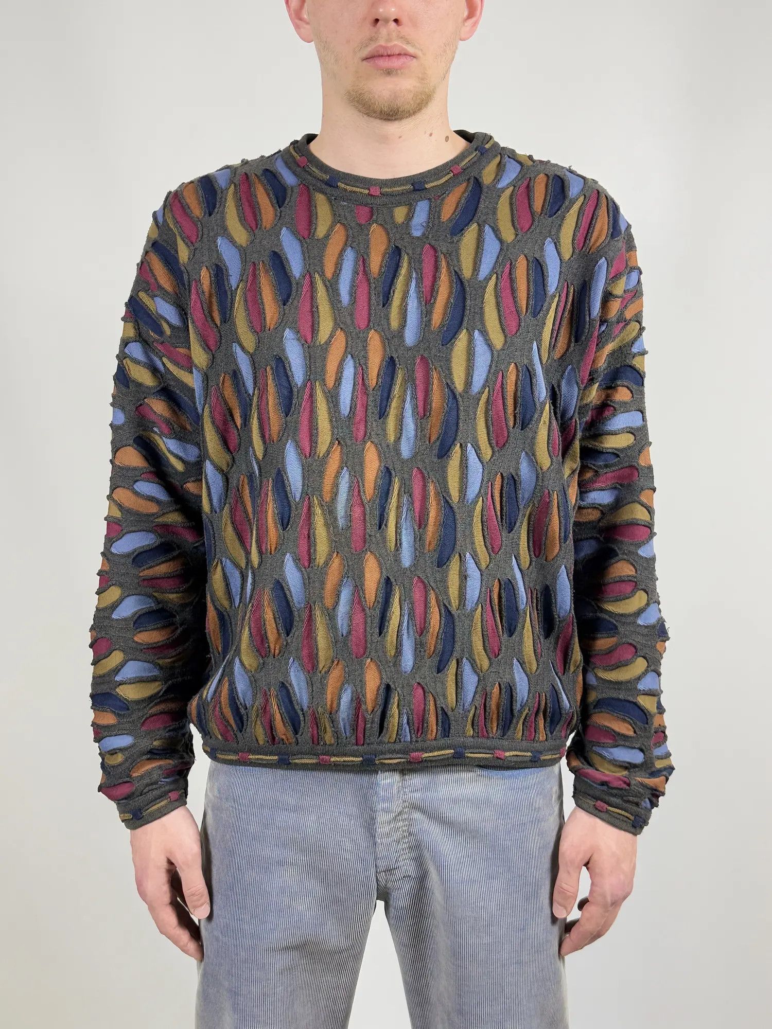 Coogi × Tundra Canada × Vintage Vintage 90’s Tundra Knit Rainbow boxy distressed Sweater Size US M / EU 48-50 / 2 - 1 Thumbnail