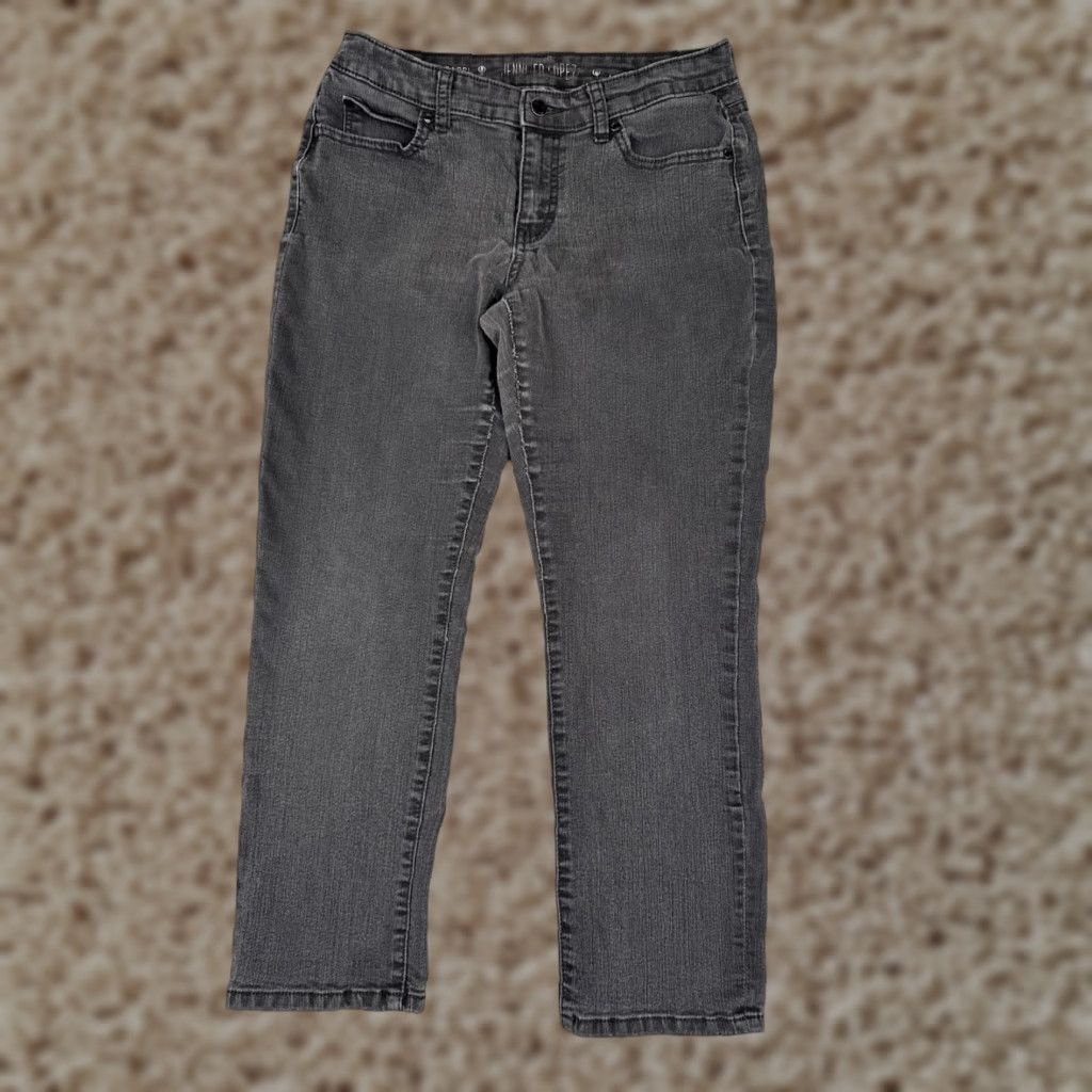Denime JLo Jennifer Moore Jeans Women 8 Black Denim Capri Straight Leg Low Rise 28x25 Size 30" / US 8 / IT 44 - 1 Thumbnail
