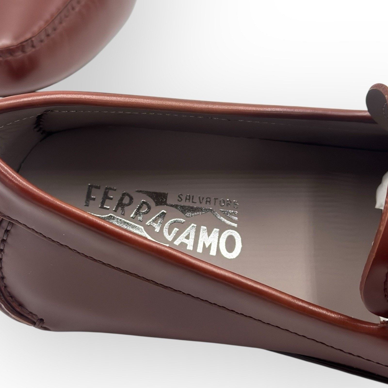 Salvatore Ferragamo Leather Driver Loafers with Gancini In Brown 10.5 UK EE Size US 11.5 / EU 44-45 - 5 Thumbnail