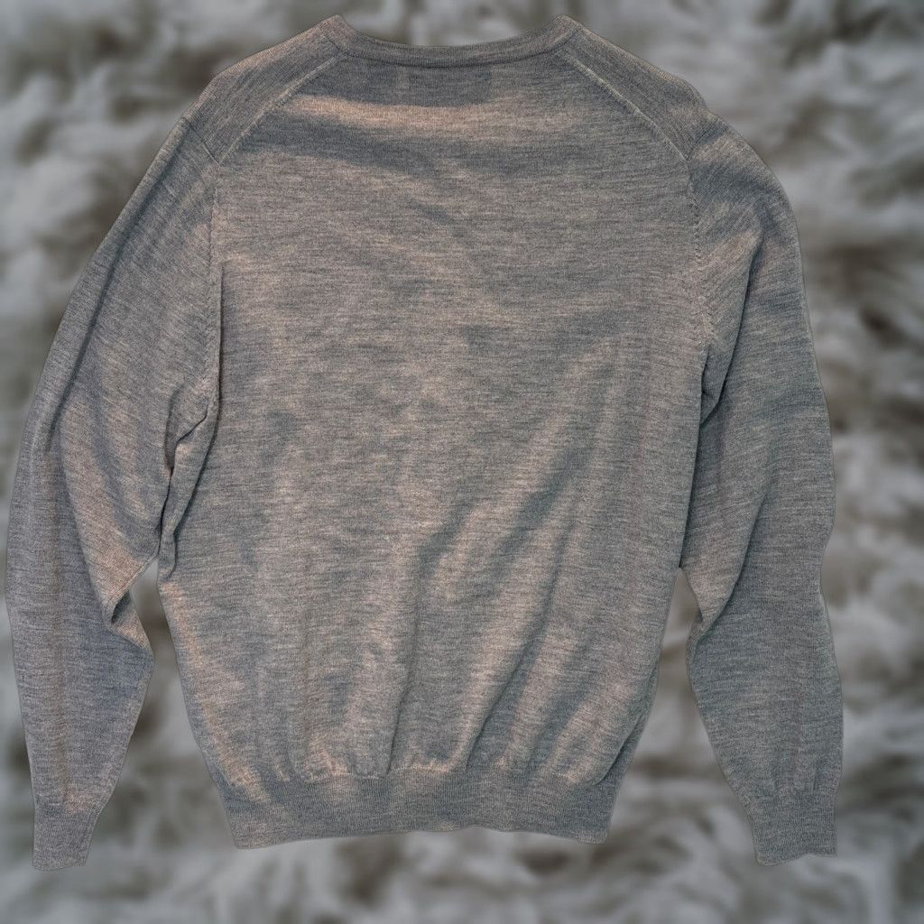 Vintage Carnoustie Mens Medium V-Neck Sweater Gray 100% Merino Wool Knit Pullover Casual Size US M / EU 48-50 / 2 - 1 Thumbnail