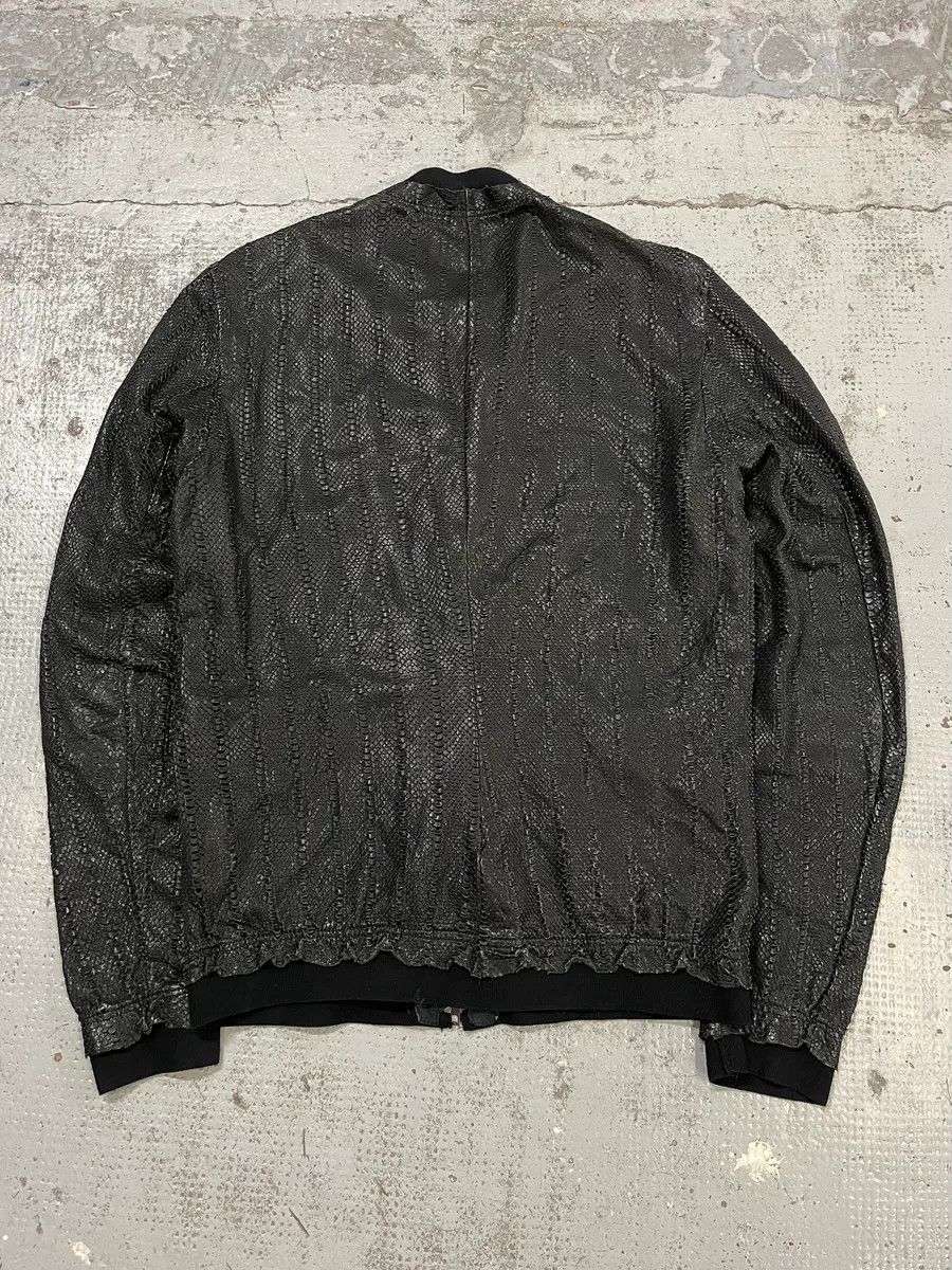 Vintage 2010s Italian Black Avant-Garde Distressed Leather Jacket Size US M / EU 48-50 / 2 - 7 Thumbnail