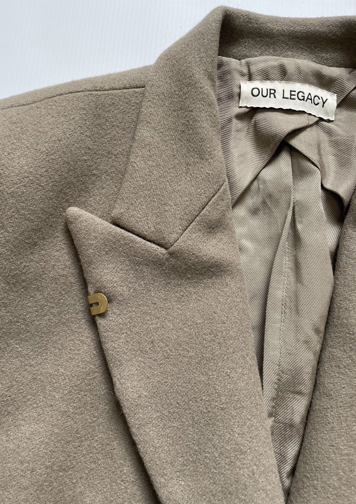 Our Legacy Peafowl Tan ‘Manta’ Wool Overcoat Size S / US 4 / IT 40 - 5 Thumbnail