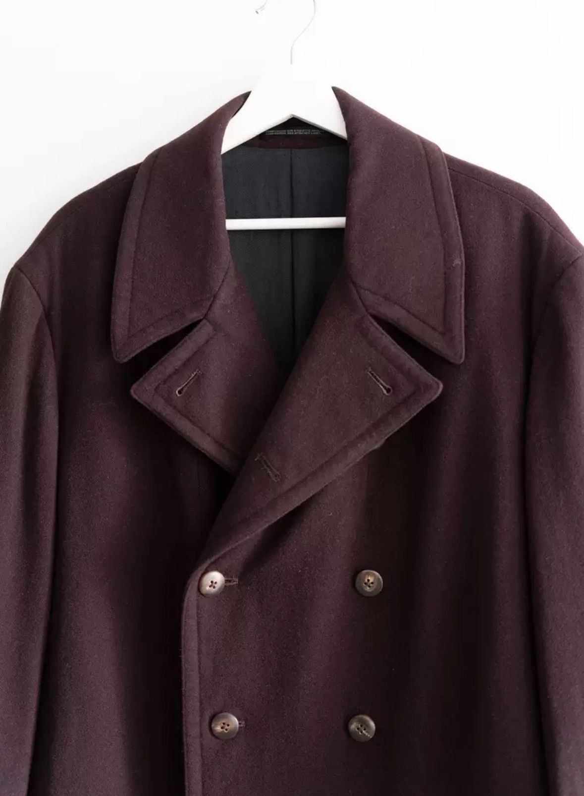 Yohji Yamamoto Yohji Yamamoto 92aw Wine Red Double breasted Belt Coat Size US M / EU 48-50 / 2 - 2 Thumbnail