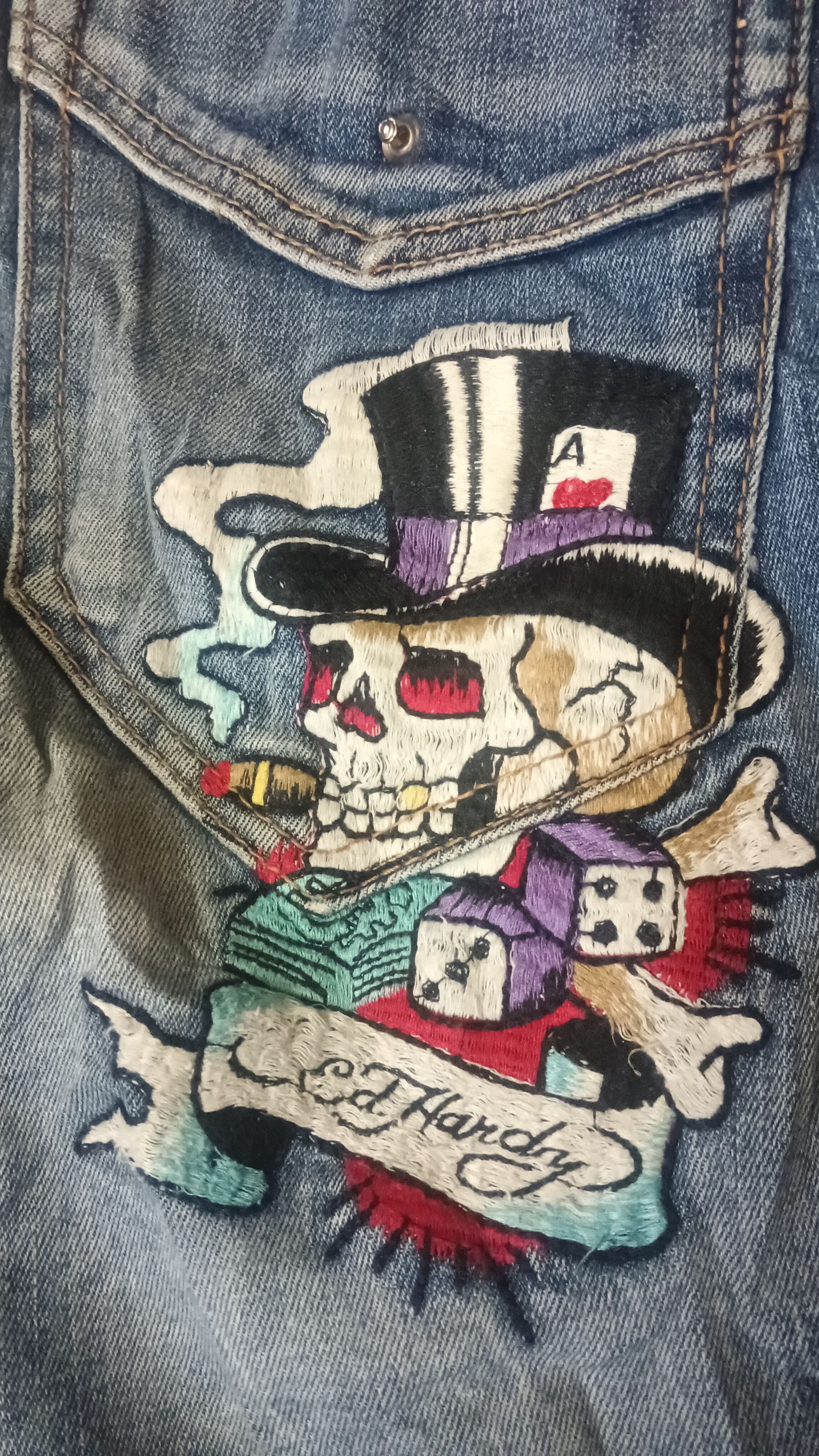 Ed Hardy × Japanese Brand Redpepper Jeans embossed Ed Hardy Size US 31 - 3 Thumbnail