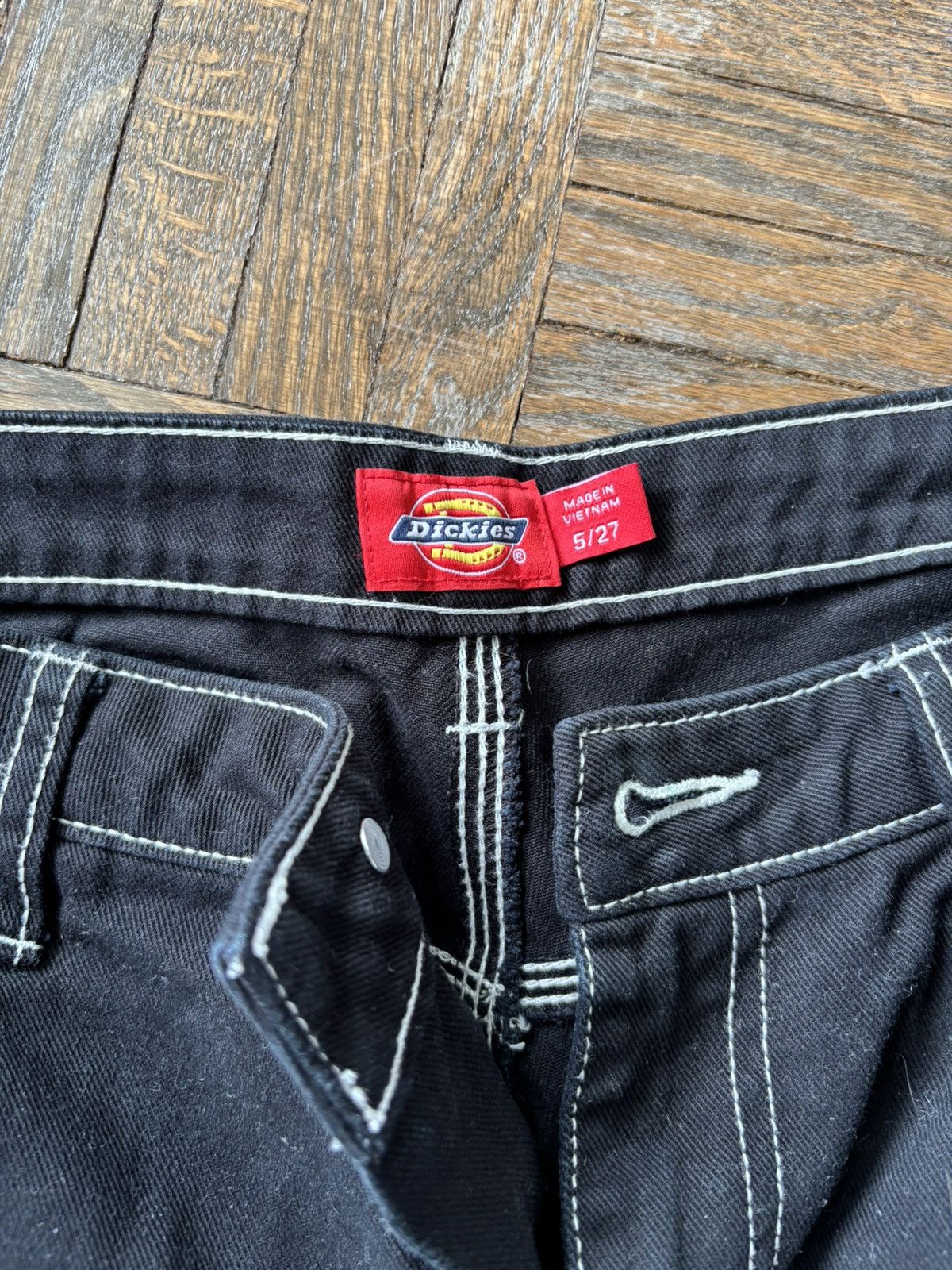 Dickies Dickies black workwear pants with white seam Size US 27 - 3 Thumbnail
