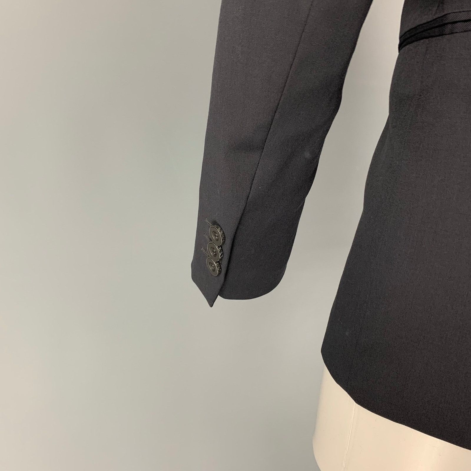 Versace Vintage Size 34 Regular Gray Virgin Wool Sport Coat Size 34R - 4 Thumbnail