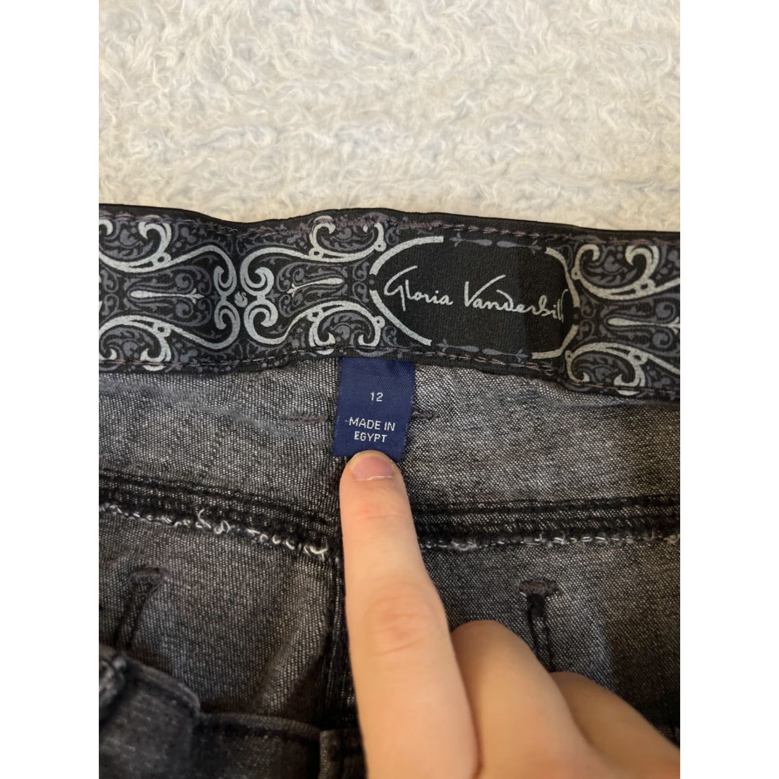 Gloria Vanderbilt Gloria Vanderbilt Women's Jeans Size 12 Black Stretch Denim Regular Fit 5-Pocket Classic Size 34" / US 12 / IT 48 - 5 Thumbnail