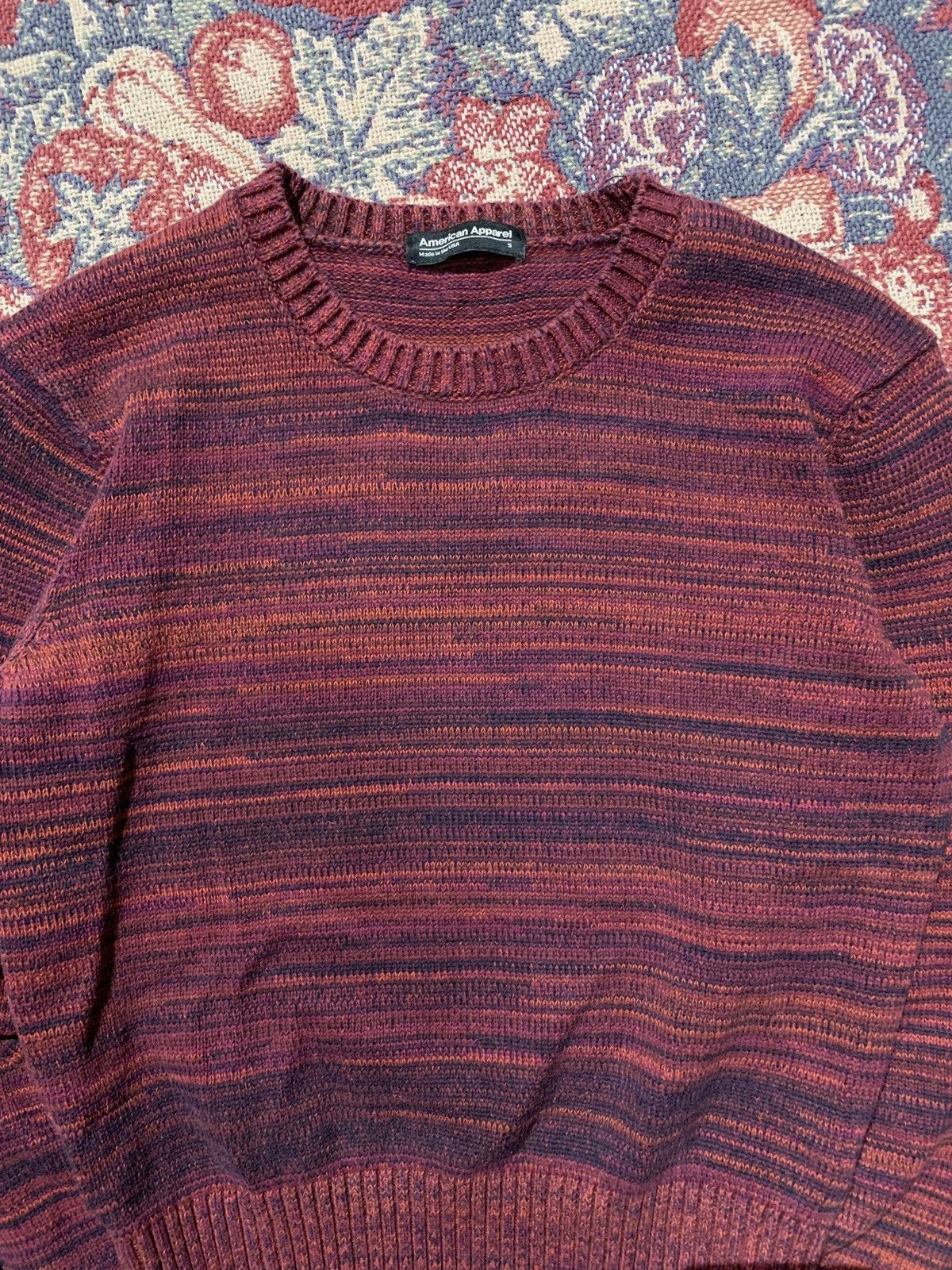 American Apparel American Apparel Basics Red Tide Striped Crewneck Sweater Size S / US 4 / IT 40 - 2 Thumbnail