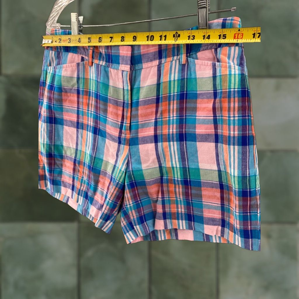 Talbots Talbots Bermuda Shorts 8 Womens Multicolor Cotton Linen Plaid Colorful Preppy 90s Theme Womens Size 30" / US 8 / IT 44 - 1 Thumbnail