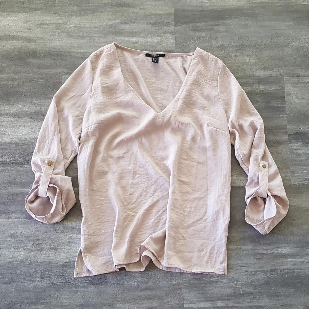 Forever 21 Nude Classic F21 Button Detailed Blouse Size S / US 4 / IT 40 - 1 Thumbnail