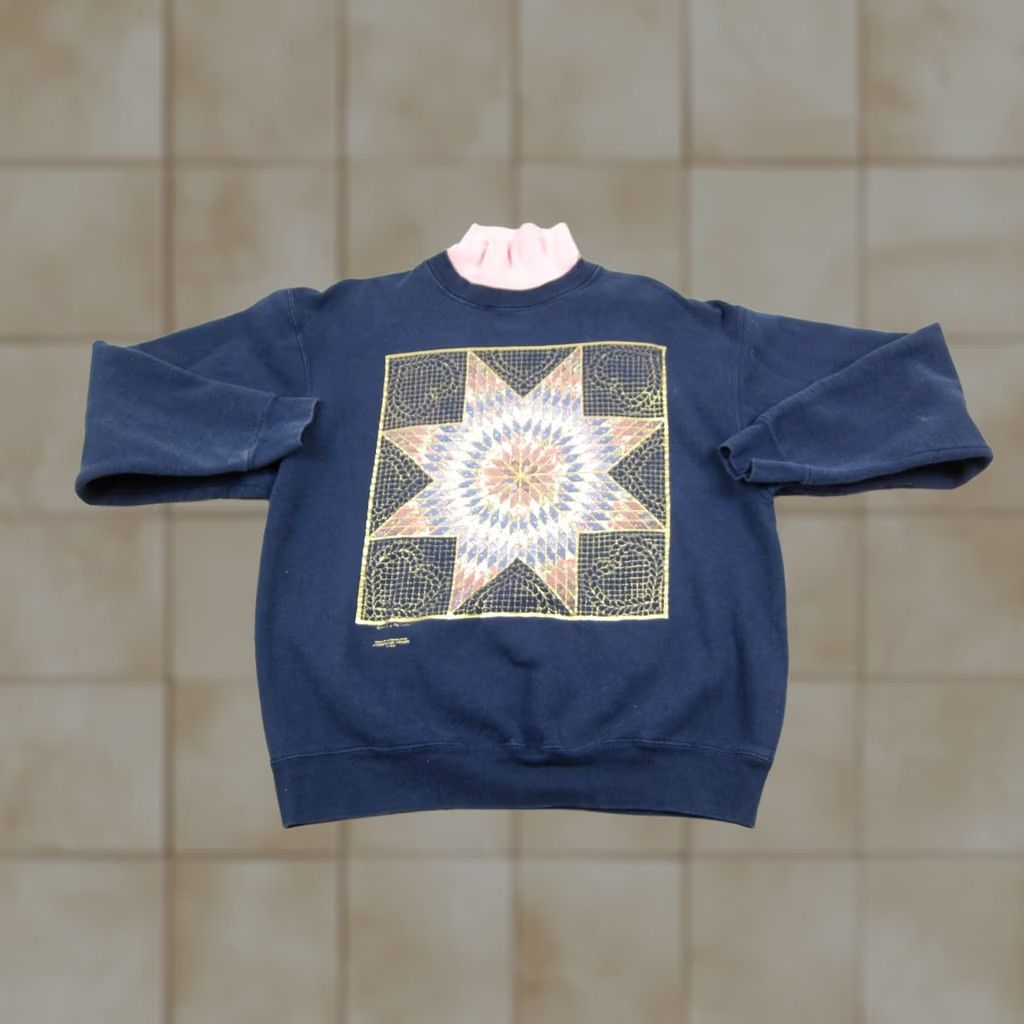 Fruit Of The Loom VINTAGE Sweatshirt Womens XL Blue Crossroads Designs 90s Size XL / US 12-14 / IT 48-50 - 1 Thumbnail