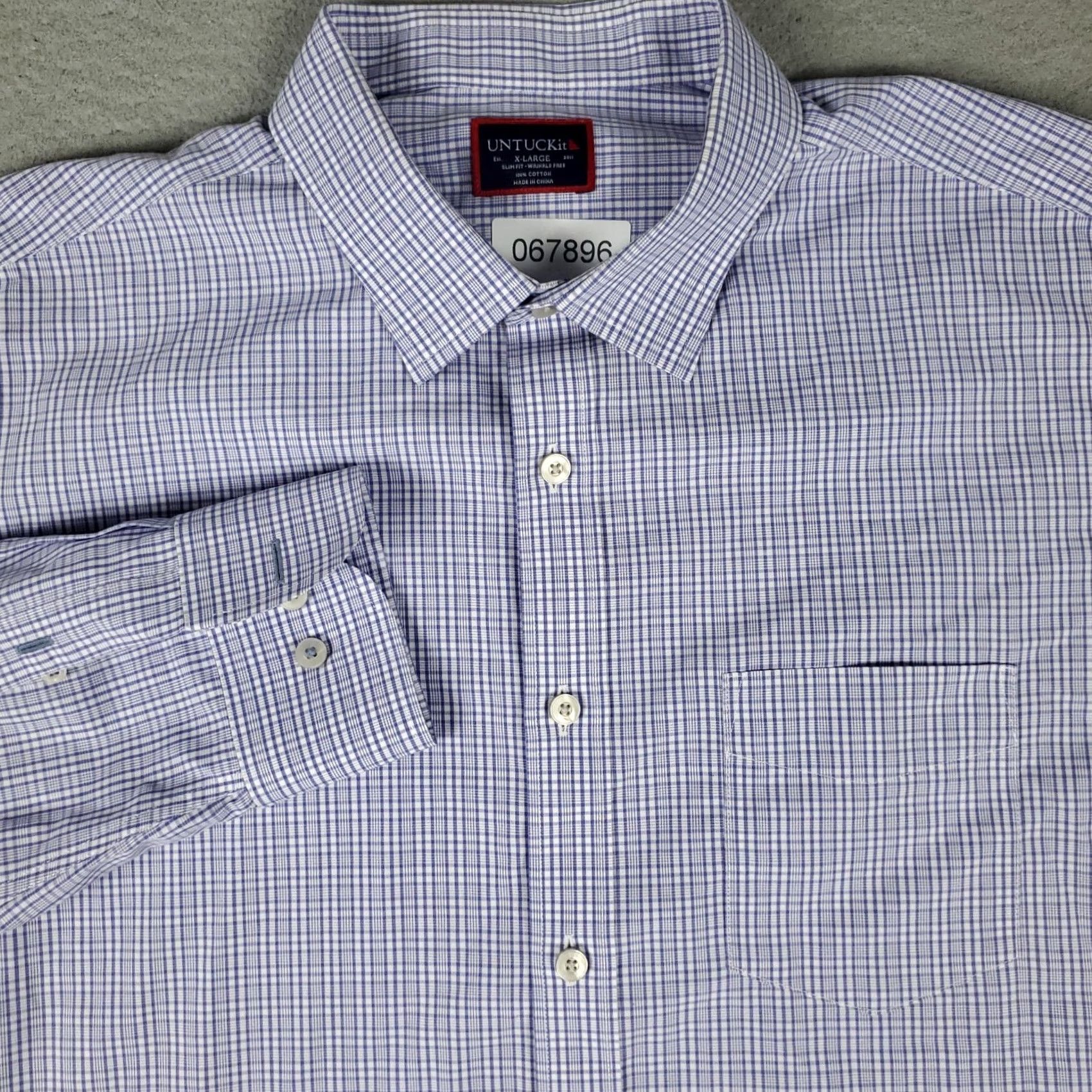 UNTUCKit UNTUCKit Shirt Mens XL Blue Plaid Button-Up Long Sleeve Casual Size US XL / EU 56 / 4 - 2 Thumbnail
