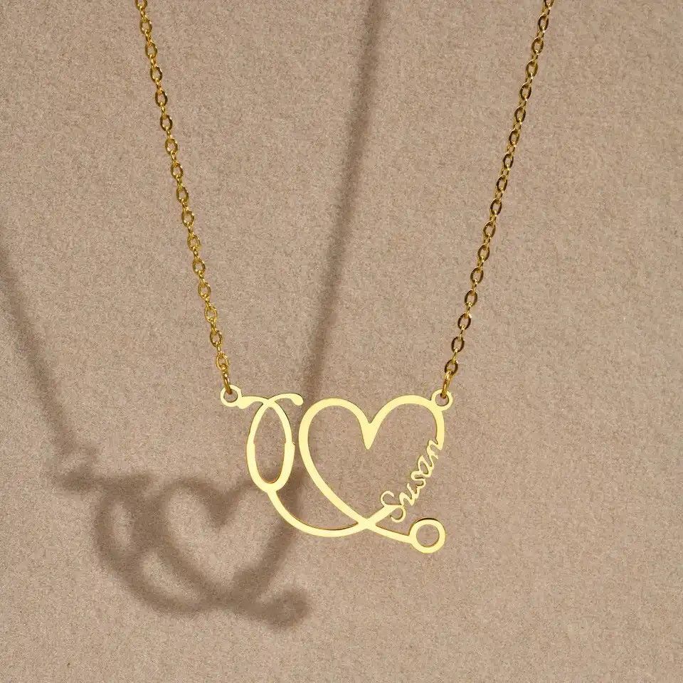 Other Personalized Name Heart Necklace Size ONE SIZE - 1 Thumbnail