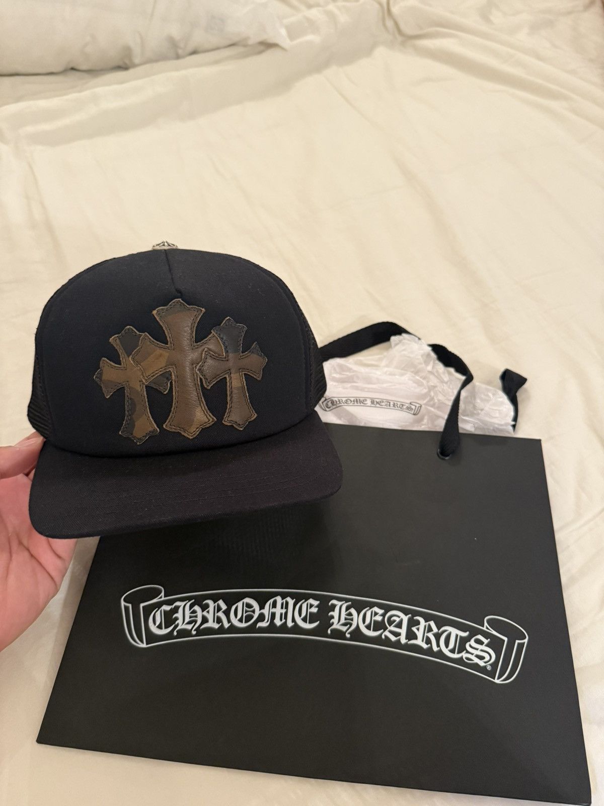Chrome Hearts Chrome Hearts Cemetery Camo Cross Trucker Hat Size ONE SIZE - 1 Thumbnail