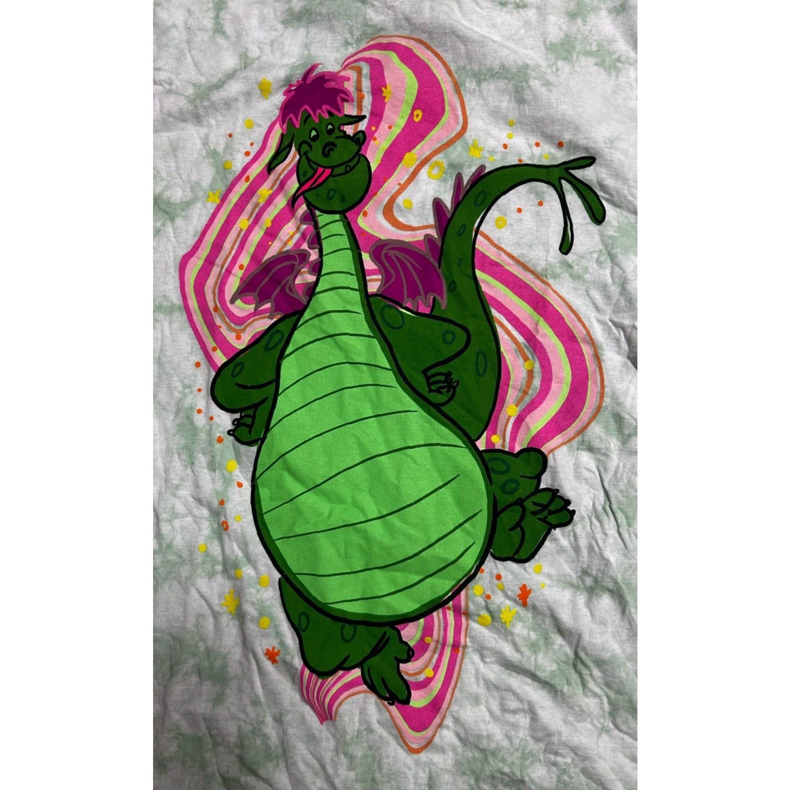 Disney VINTAGE Pete's Dragon T-Shirt DISNEY Tee Green Elliot Tie Dye Double Sided Adult Small Size US S / EU 44-46 / 1 - 4 Thumbnail