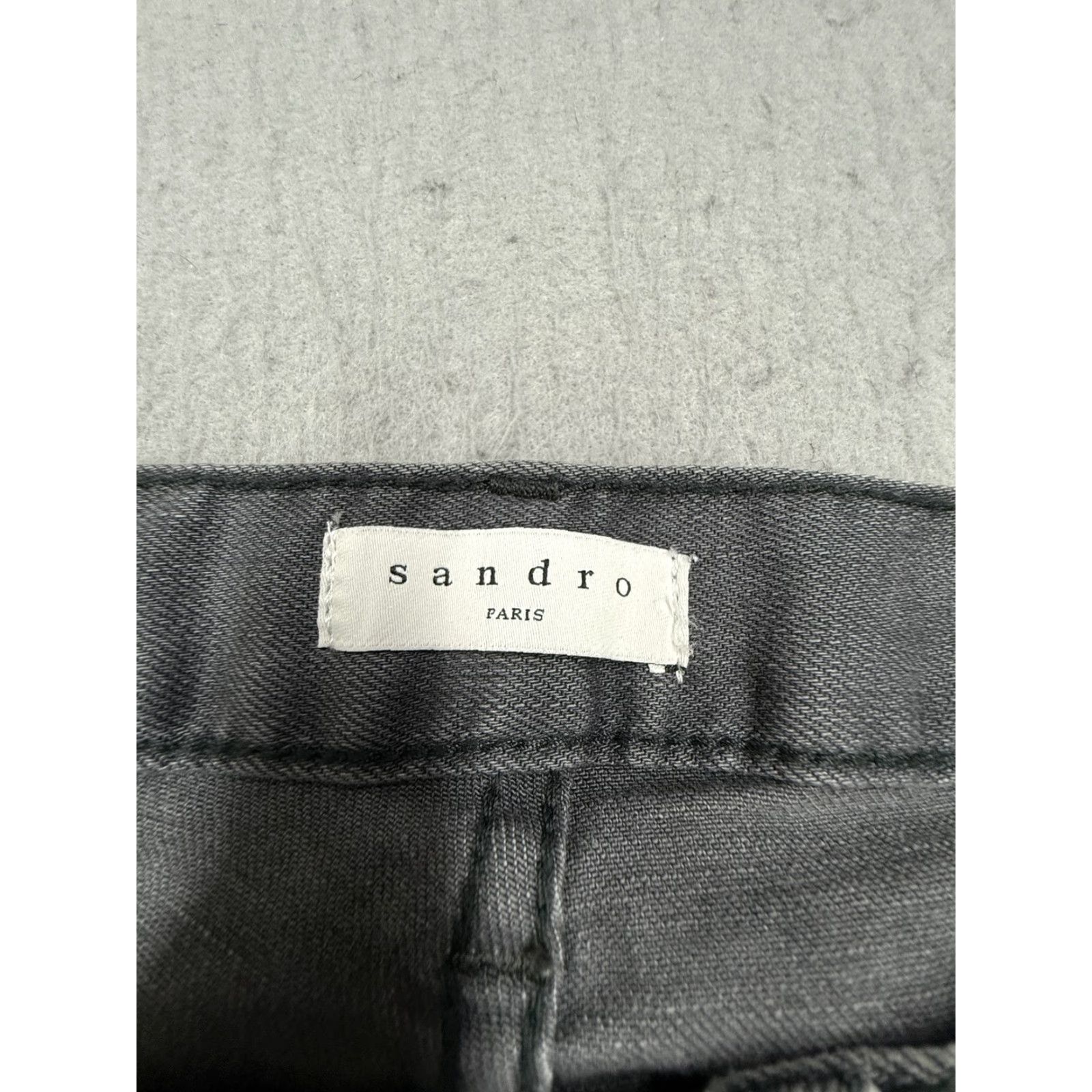 Sandro Sandro Paris Jeans Mens 30 Gray Skinny Distressed Ripped Stretch Denim Pants (Slim) Size US 30 / EU 46 - 3 Thumbnail