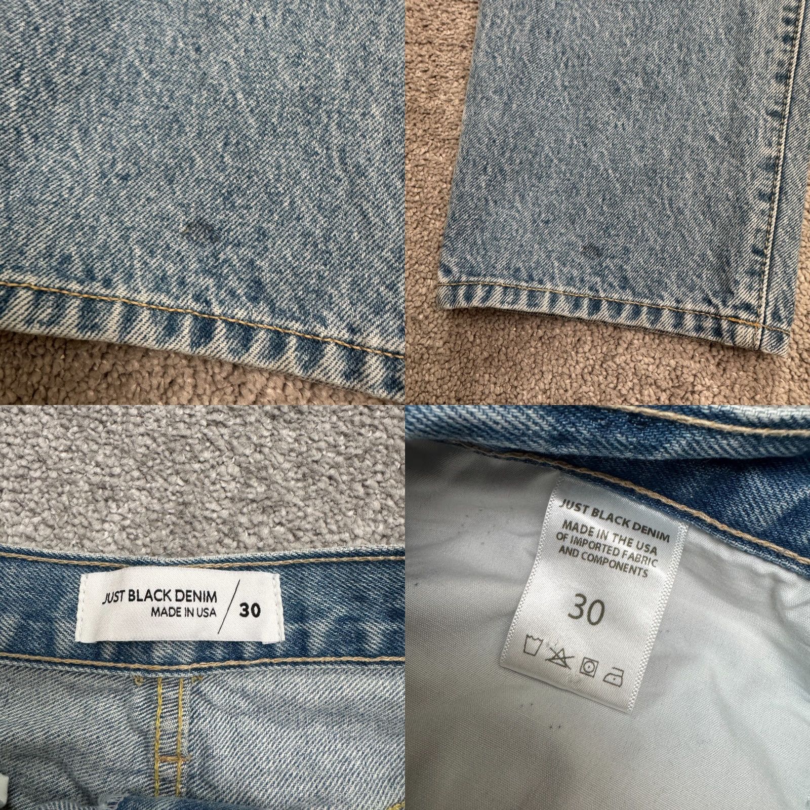 Vintage JUST BLACK Jeans Womens 30 Blue High Rise 90s Straight Distressed Button Fly Denim - City Grunge Streetwear Casual Vintage-Not - 5-Pocket Size 30" / US 8 / IT 44 - 8 Thumbnail