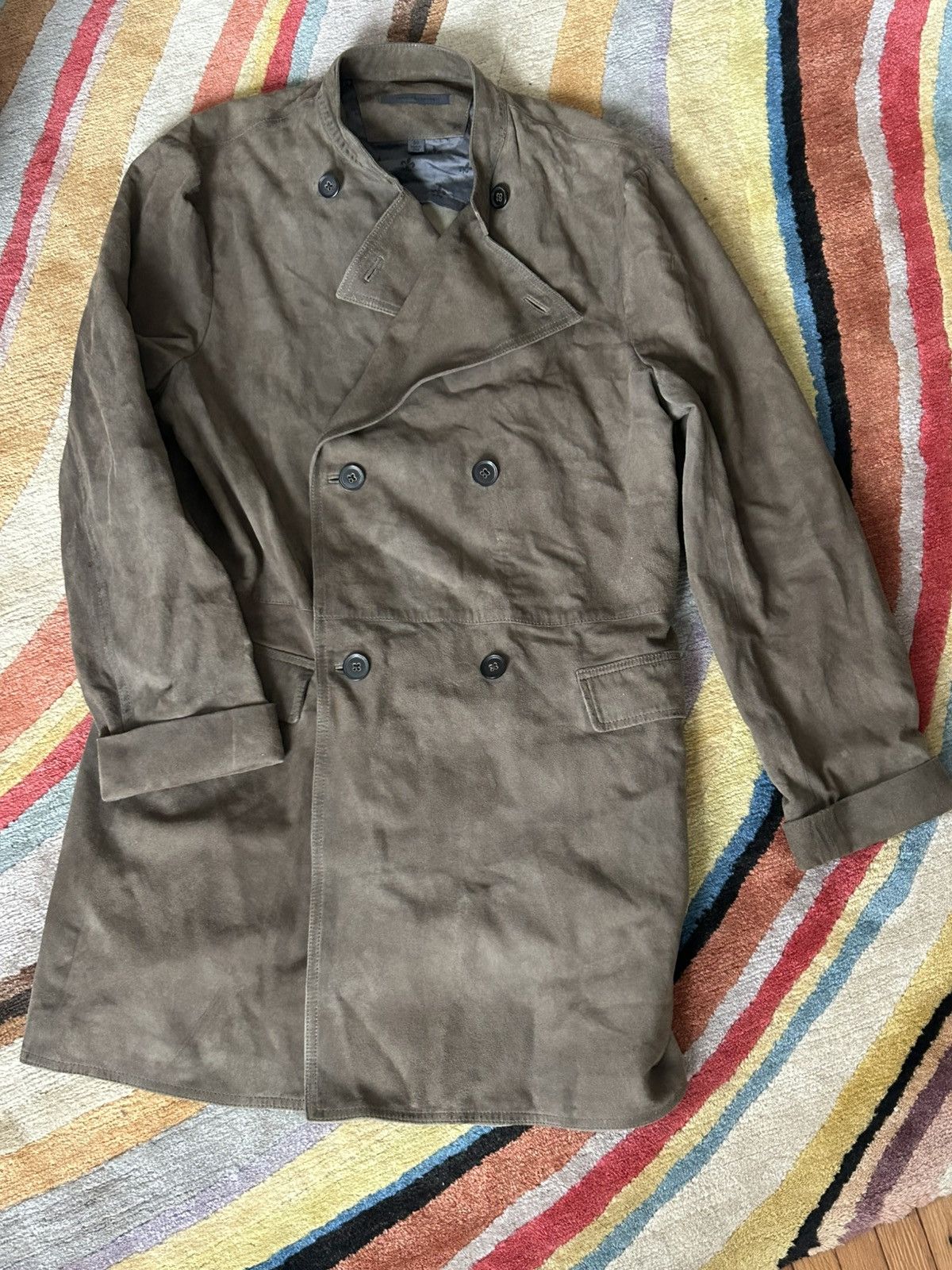 John Varvatos Suede Double breasted coat Size US M / EU 48-50 / 2 - 4 Thumbnail