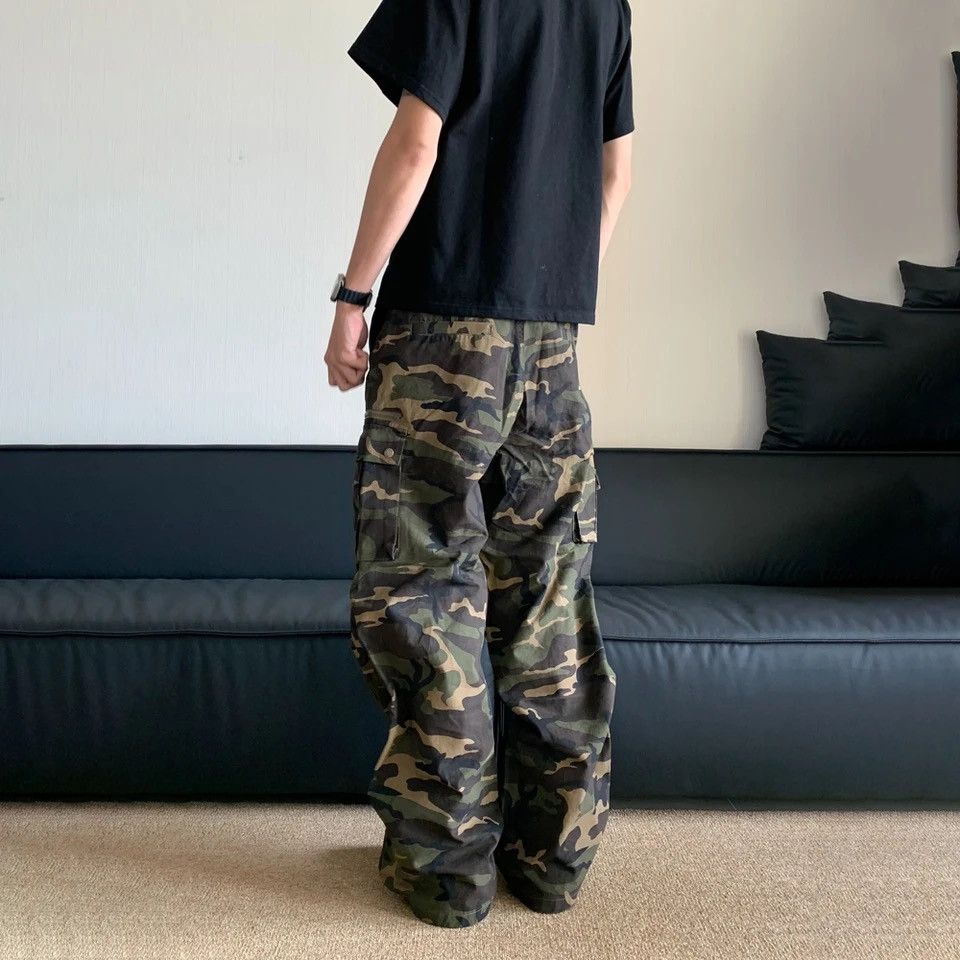 Japanese Brand × Vintage Cargo Pants Men Loose Casual Multi-pocket Baggy Elastic Size US 29 - 4 Thumbnail