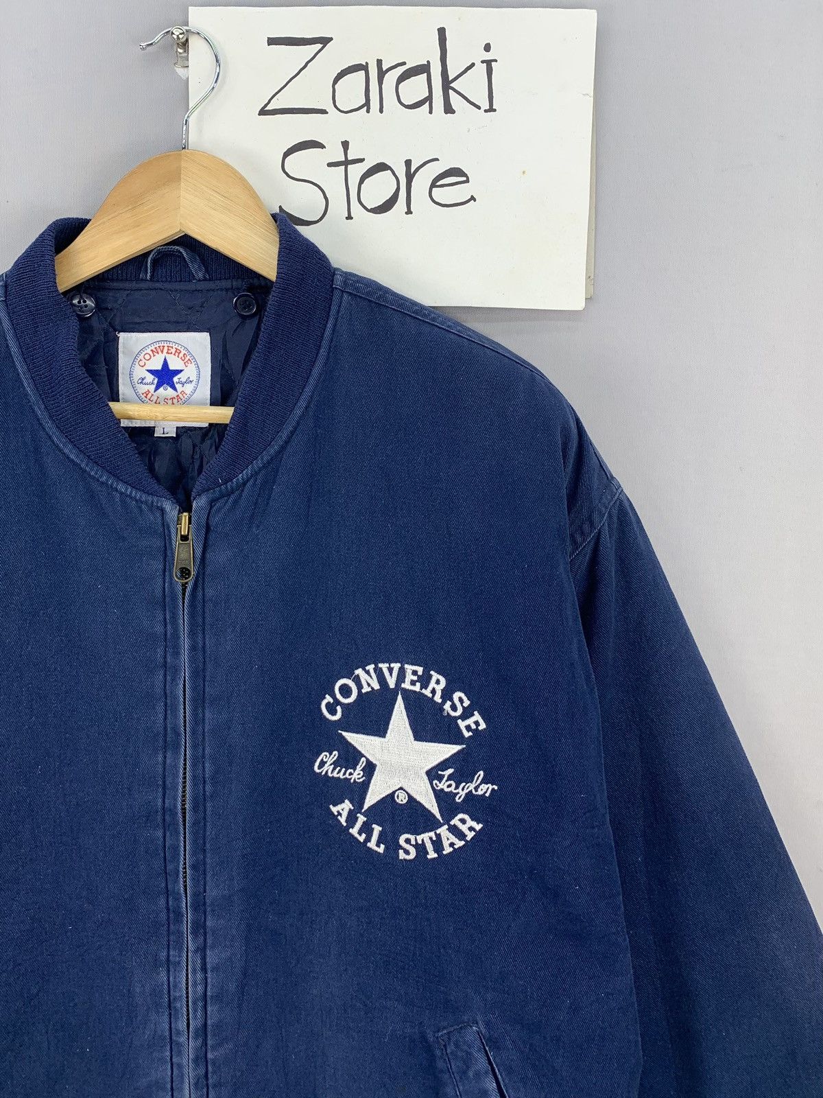 Converse Vintage 90s Era Converse All Star Embroidered Bomber Jacket Size US L / EU 52-54 / 3 - 7 Thumbnail