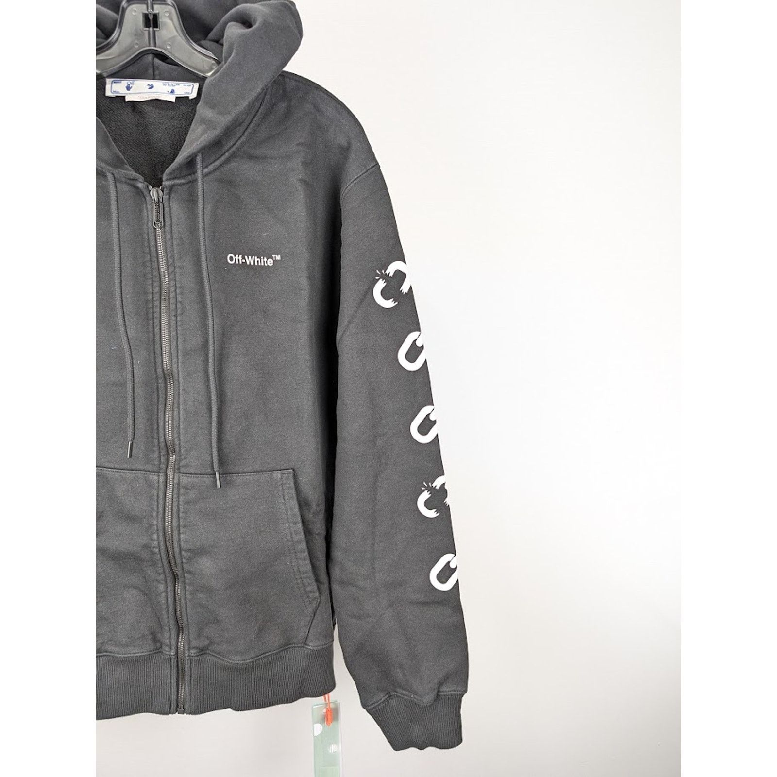 Off-White o1rshd1 Chain Arr Slim Zip Hoodie in Black/White Size US XXL / EU 58 / 5 - 7 Thumbnail