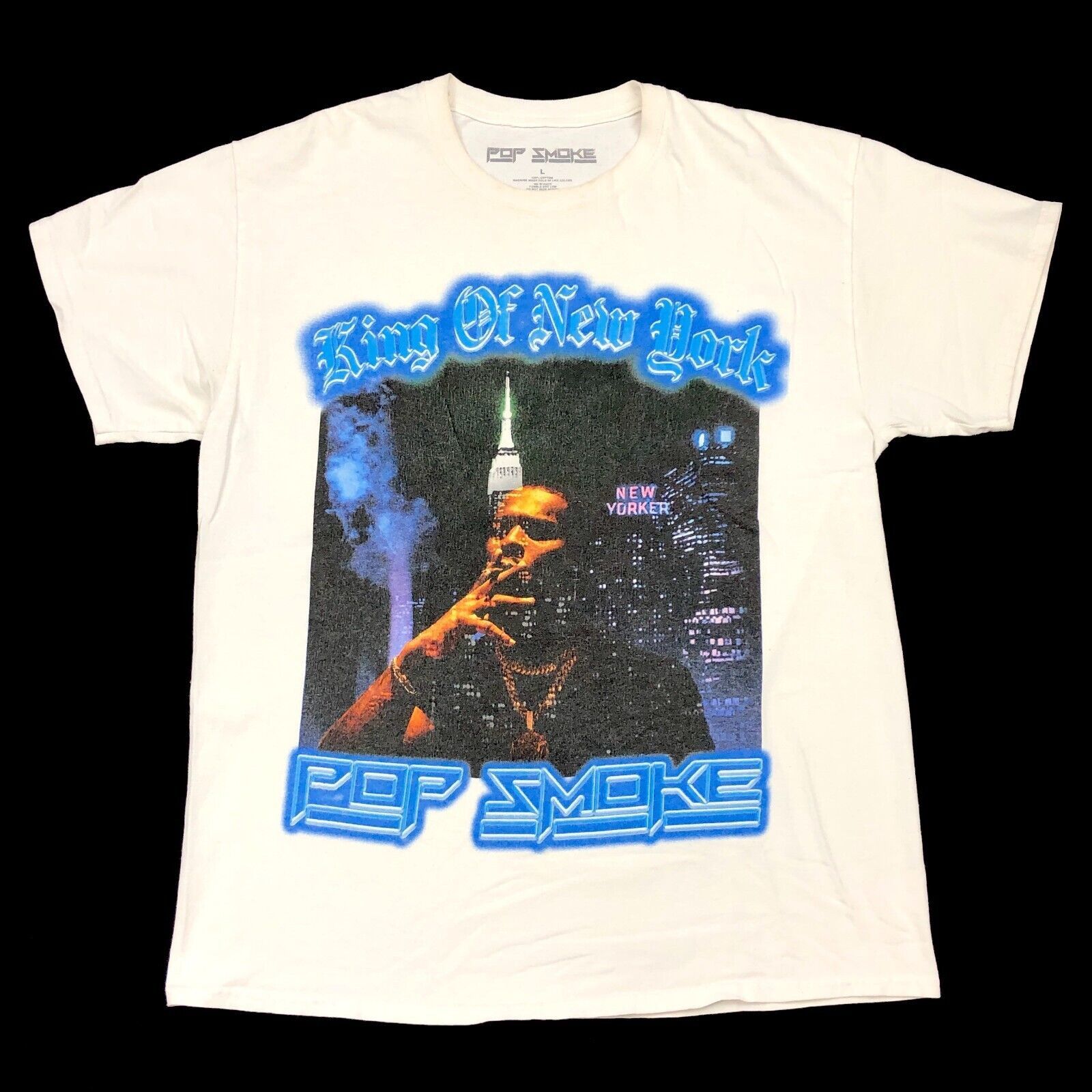 Hot Topic Pop Smoke King Of New York Rap Style Tee T Shirt Large L Size US L / EU 52-54 / 3 - 1 Thumbnail
