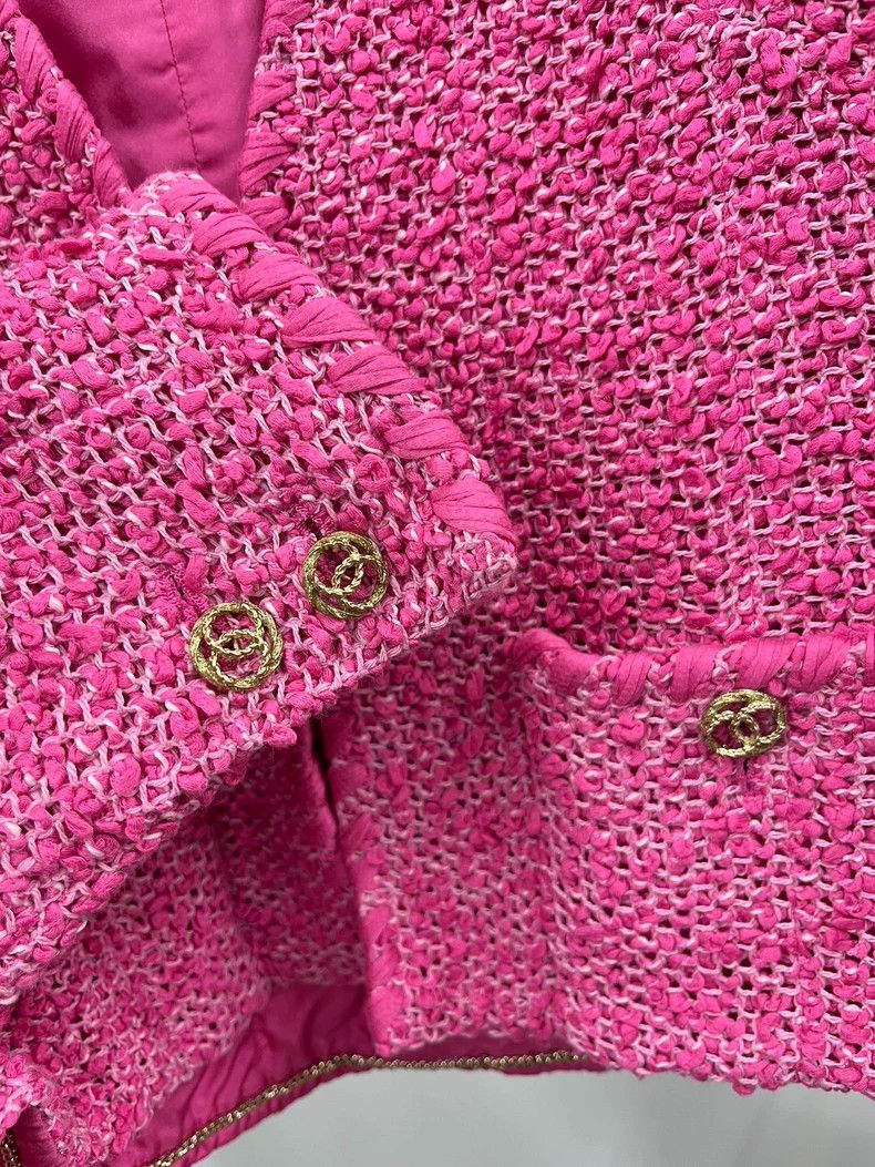 Chanel Chanel 21 early spring pink V-neck braided coat Size XS / US 0-2 / IT 36-38 - 2 Thumbnail