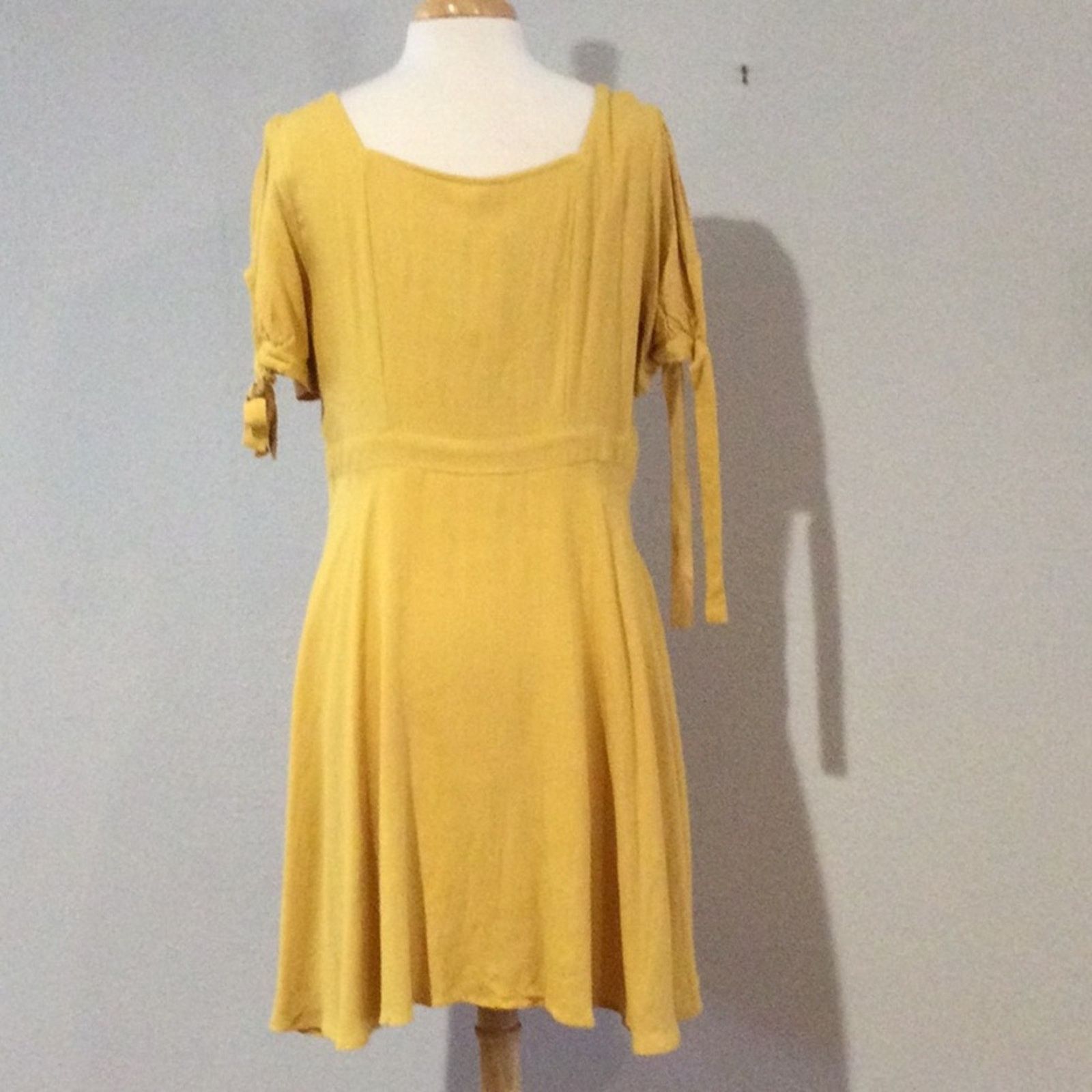 Other IFFEI Mustard Yellow Full Button Sleeve A-Line Dress XL NWT Size XL / US 12-14 / IT 48-50 - 10 Thumbnail