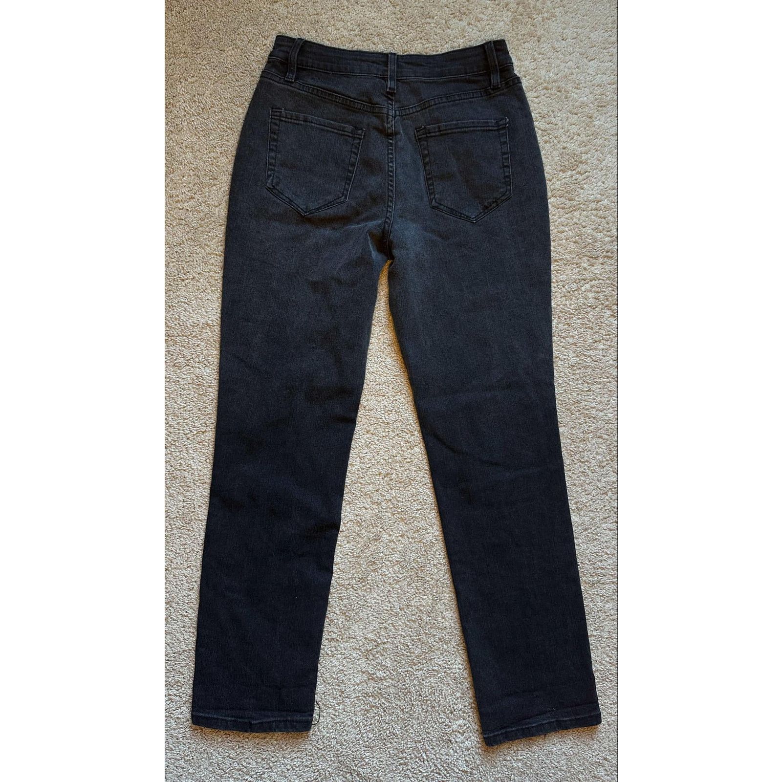 Other YMI Dream Denim Distressed Straight Jeans Black Women's 28 Size 28" / US 6 / IT 42 - 4 Thumbnail