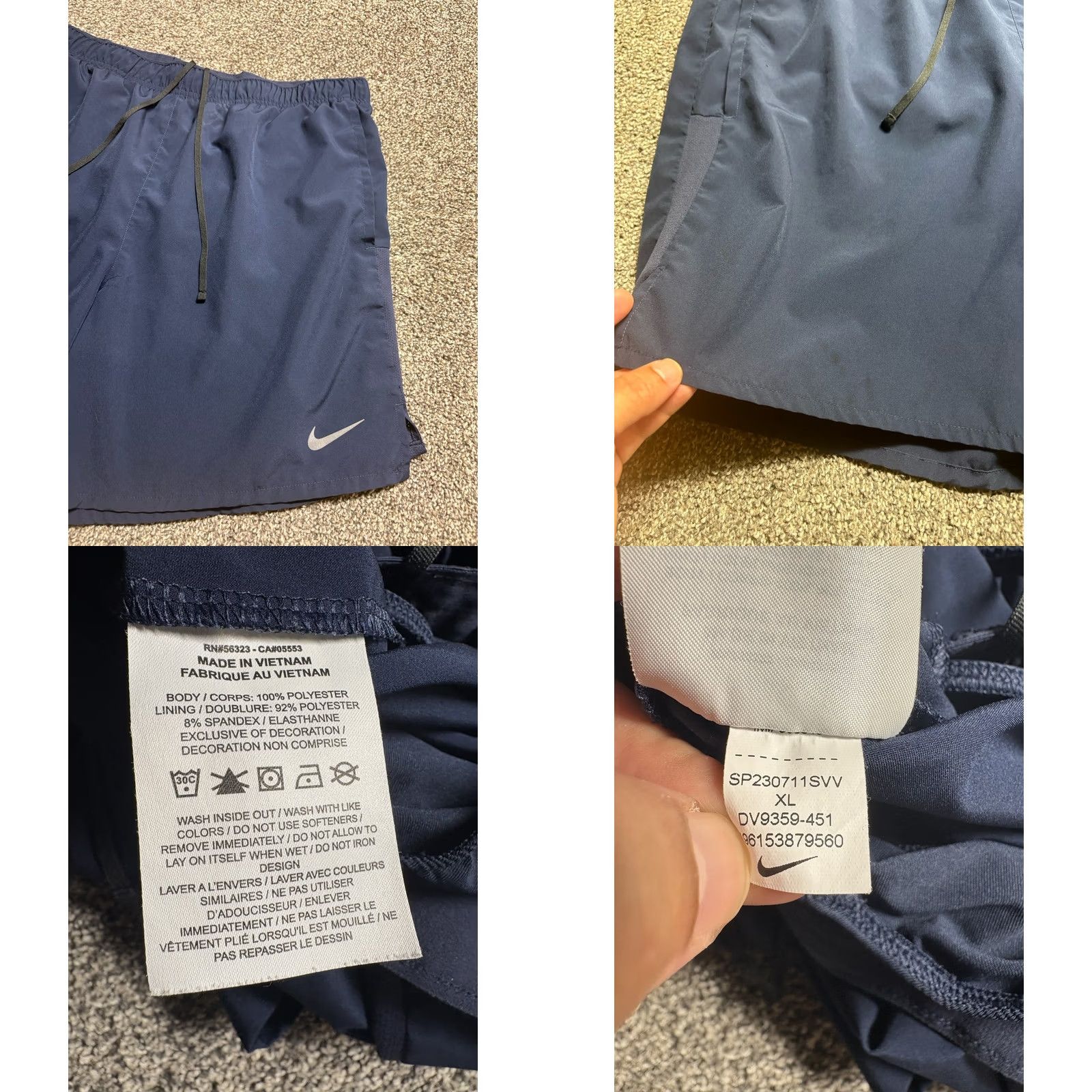 Nike Nike Challenger Shorts Mens XL Blue DRI-FIT Brief Lined Versatile Gym Run Size US 36 / EU 52 - 8 Thumbnail