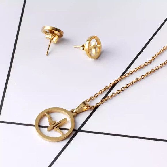 Other Stainless Steel Electrocardiogram Necklace Set Size ONE SIZE - 4 Thumbnail