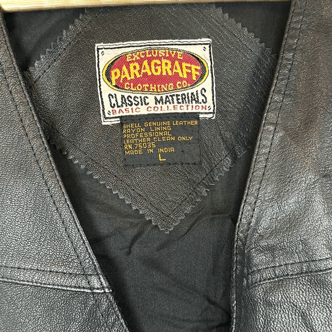 Vintage VINTAGE Paragraff Leather Vest Mens L Black Snap Closure Biker Vest Size US L / EU 52-54 / 3 - 4 Thumbnail
