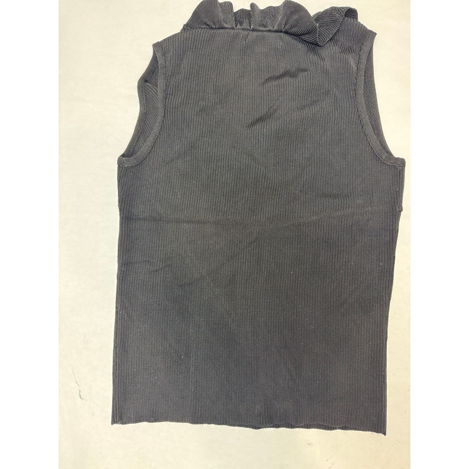 Other Vintage Y2K Cinched Black Ruffled Black Blouse Large Size L / US 10 / IT 46 - 5 Thumbnail