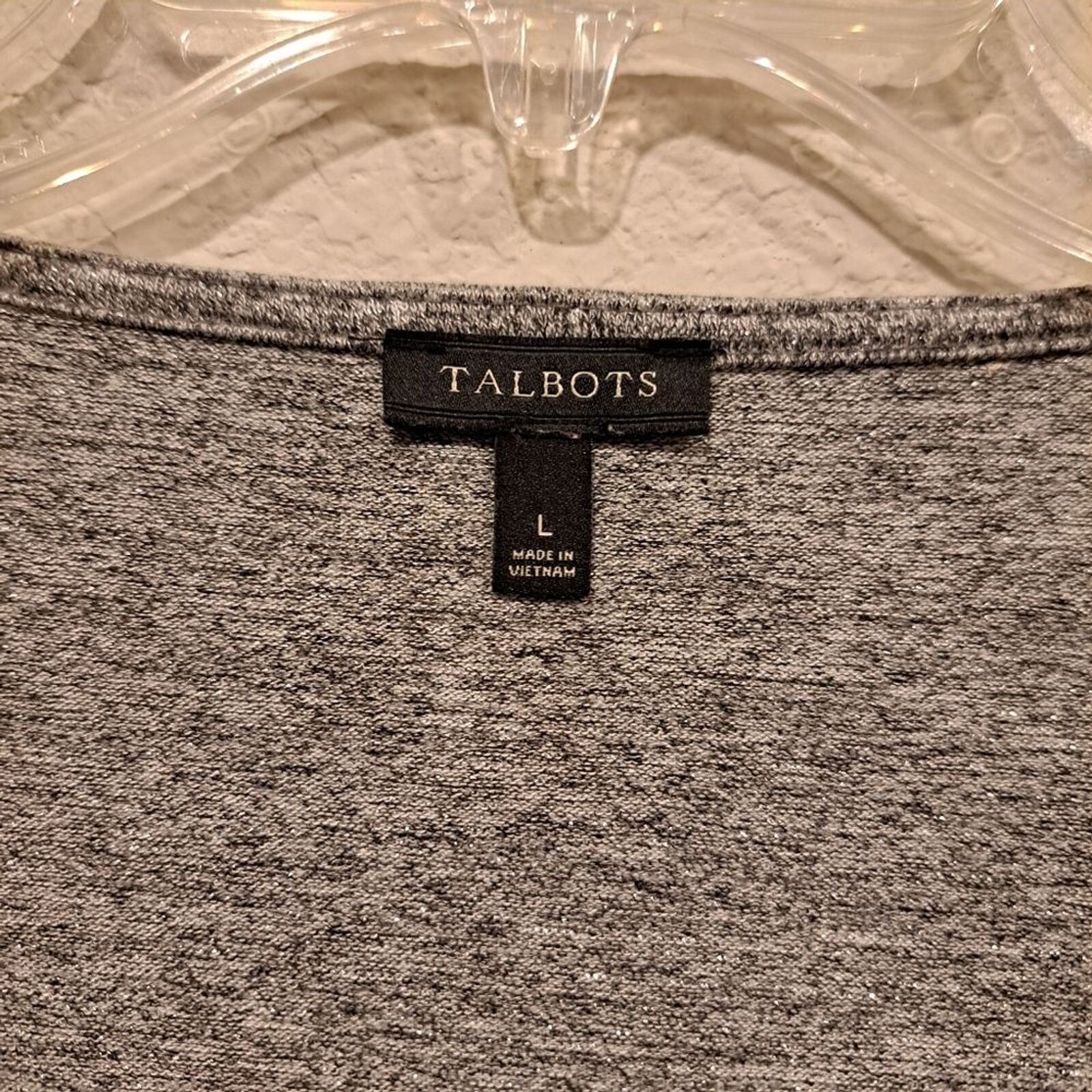 Other Talbots shimmery metallic gray long sleeve wrap top size L Size L / US 10 / IT 46 - 4 Thumbnail
