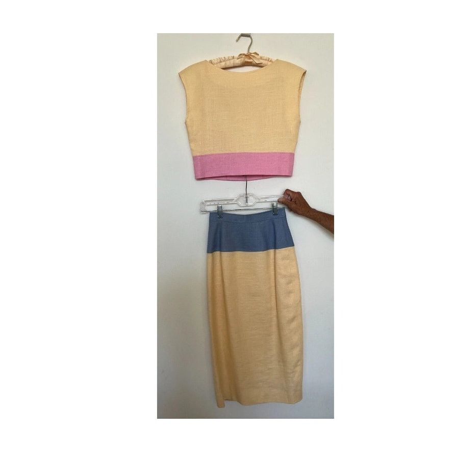 Oscar De La Renta VINTAGE 70'S Oscar De La Renta Couture SKIRT + MATCHING TOP Size 27" / US 4 / IT 40 - 1 Thumbnail