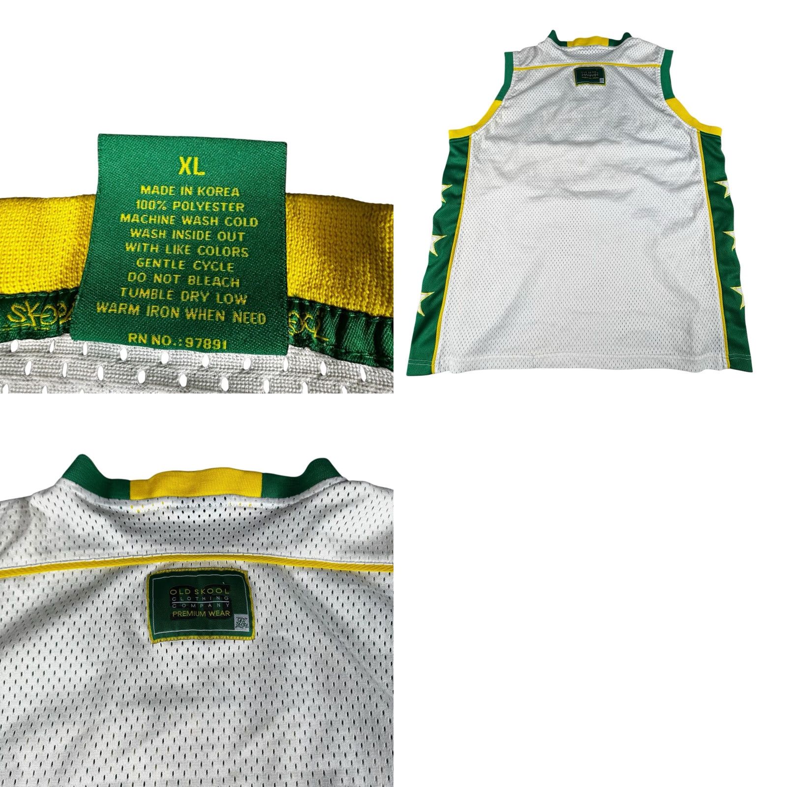 Vintage VINTAGE Old Skool 96 Basketball Jersey Men's XL Seattle Supersonics Oakland A's Shirt Adult XL Green Embroidered 50 in Chest Sports Baseball Mens Size US XL / EU 56 / 4 - 8 Thumbnail