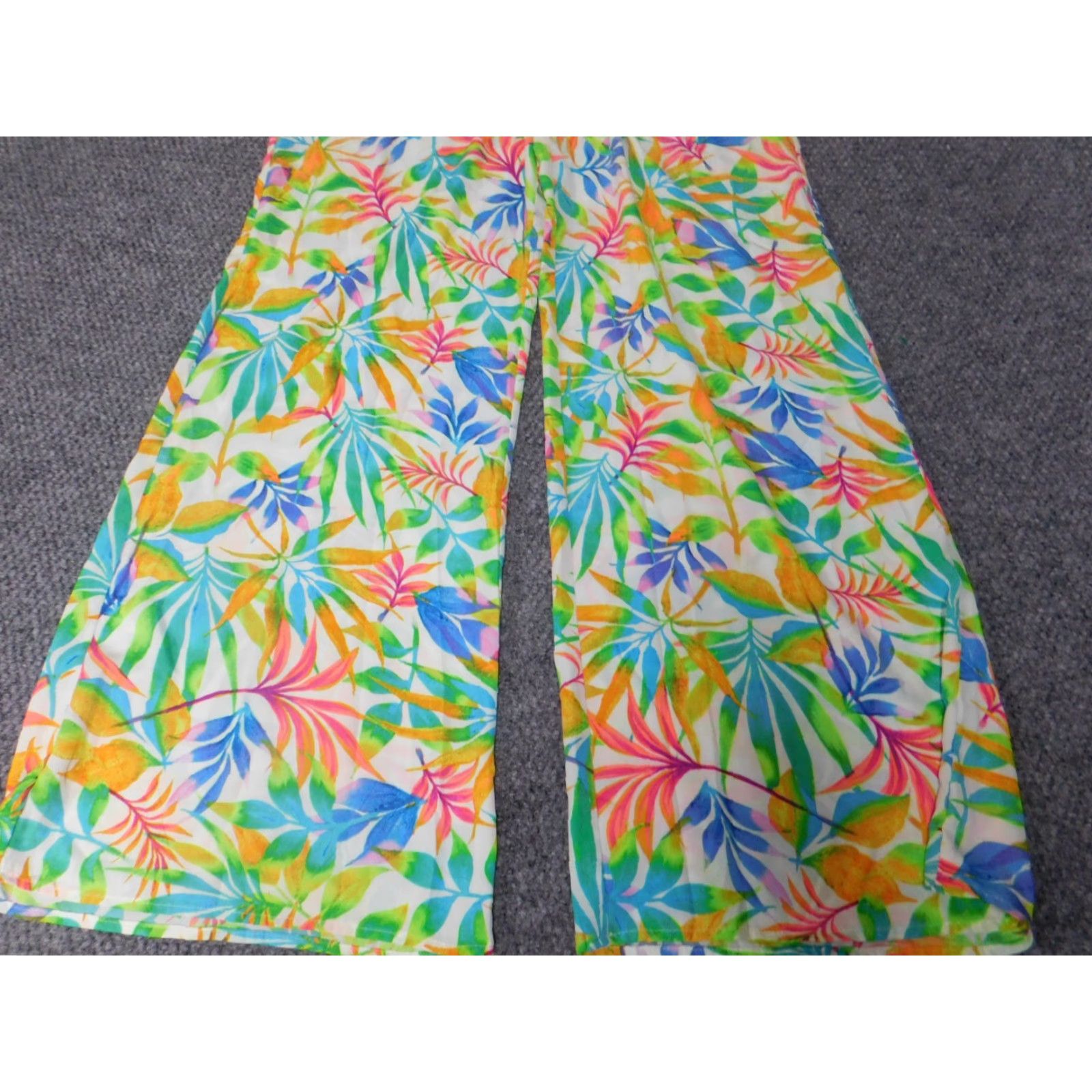 HARE Ashley Womens Pants L Green Floral Straight Harem Casual Pockets Zip Size 36" / US 14 / IT 50 - 6 Thumbnail