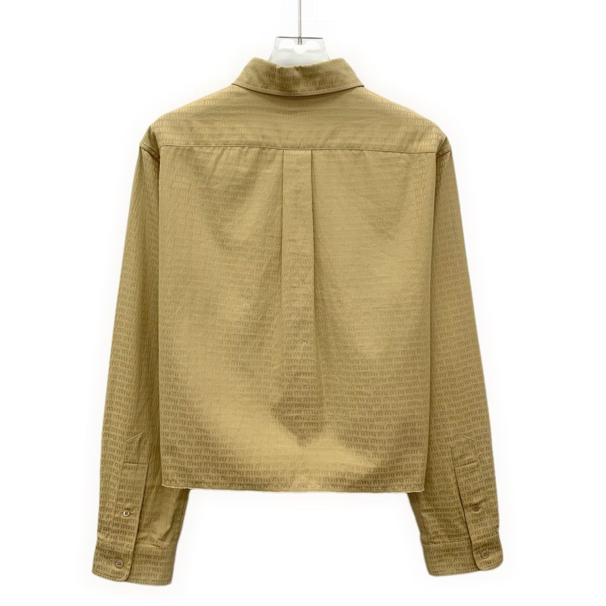 Miu Miu Miu Miu Brown All-over Logo Print Long Sleeve Shirt K26WX Size XS / US 0-2 / IT 36-38 - 2 Thumbnail