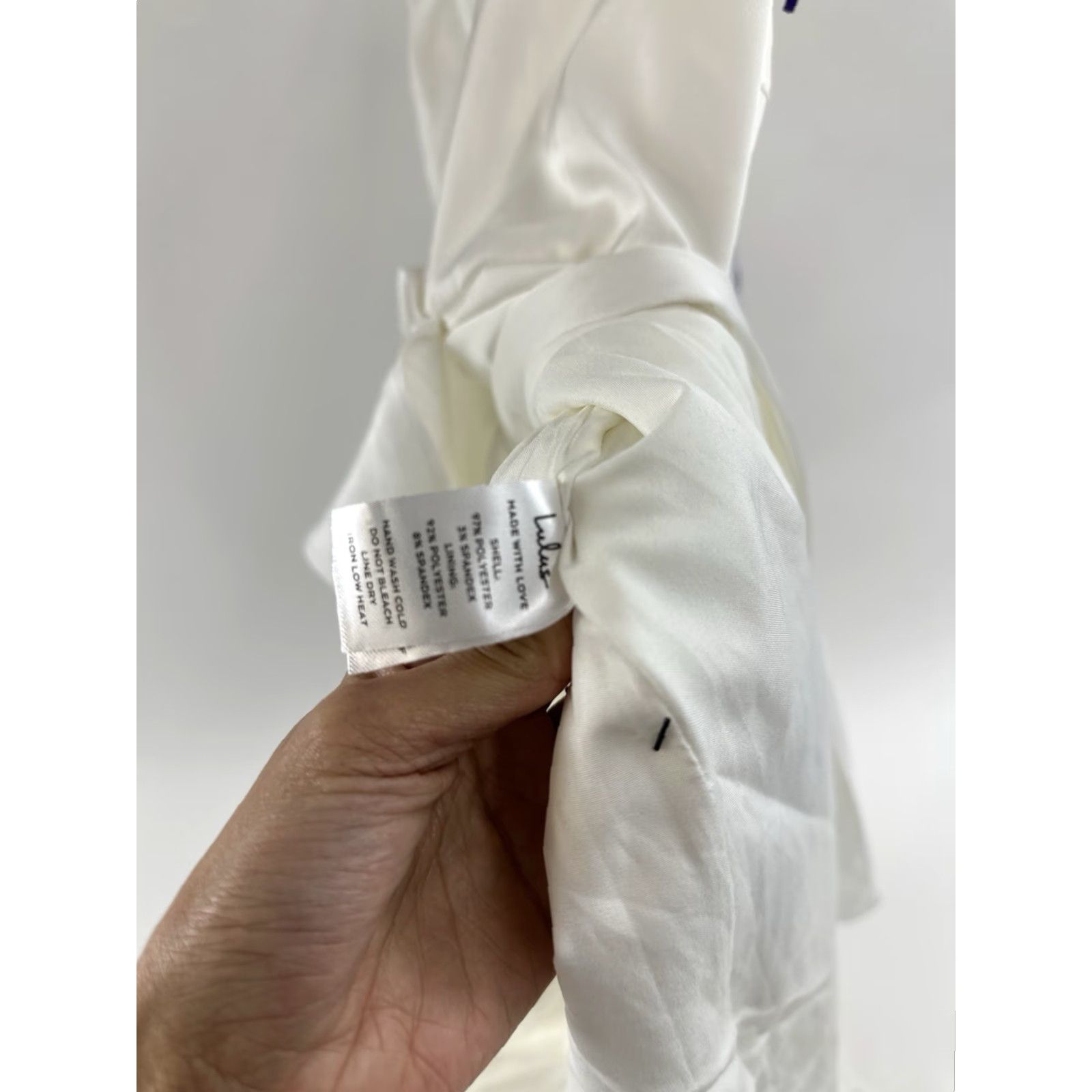 Lulus NWT Lulus Dress Women's XL White Satin Ruffle High Low Enchanted Moments V-Neck Sleeveless Midi Wedding Maxi Party/Cocktail Formal Size XL / US 12-14 / IT 48-50 - 6 Thumbnail
