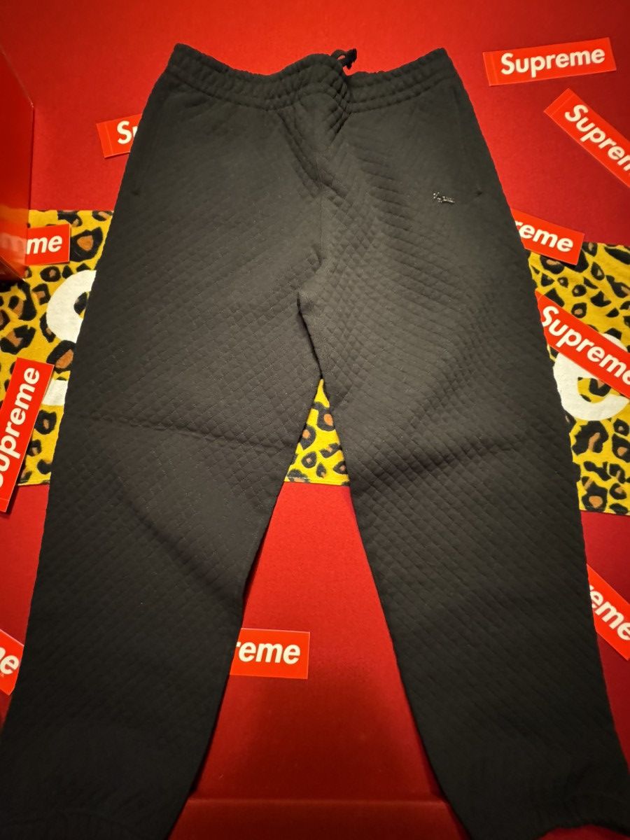 image of Supreme Micro Quilted Sweatpant in Black, Men's (Size 36)