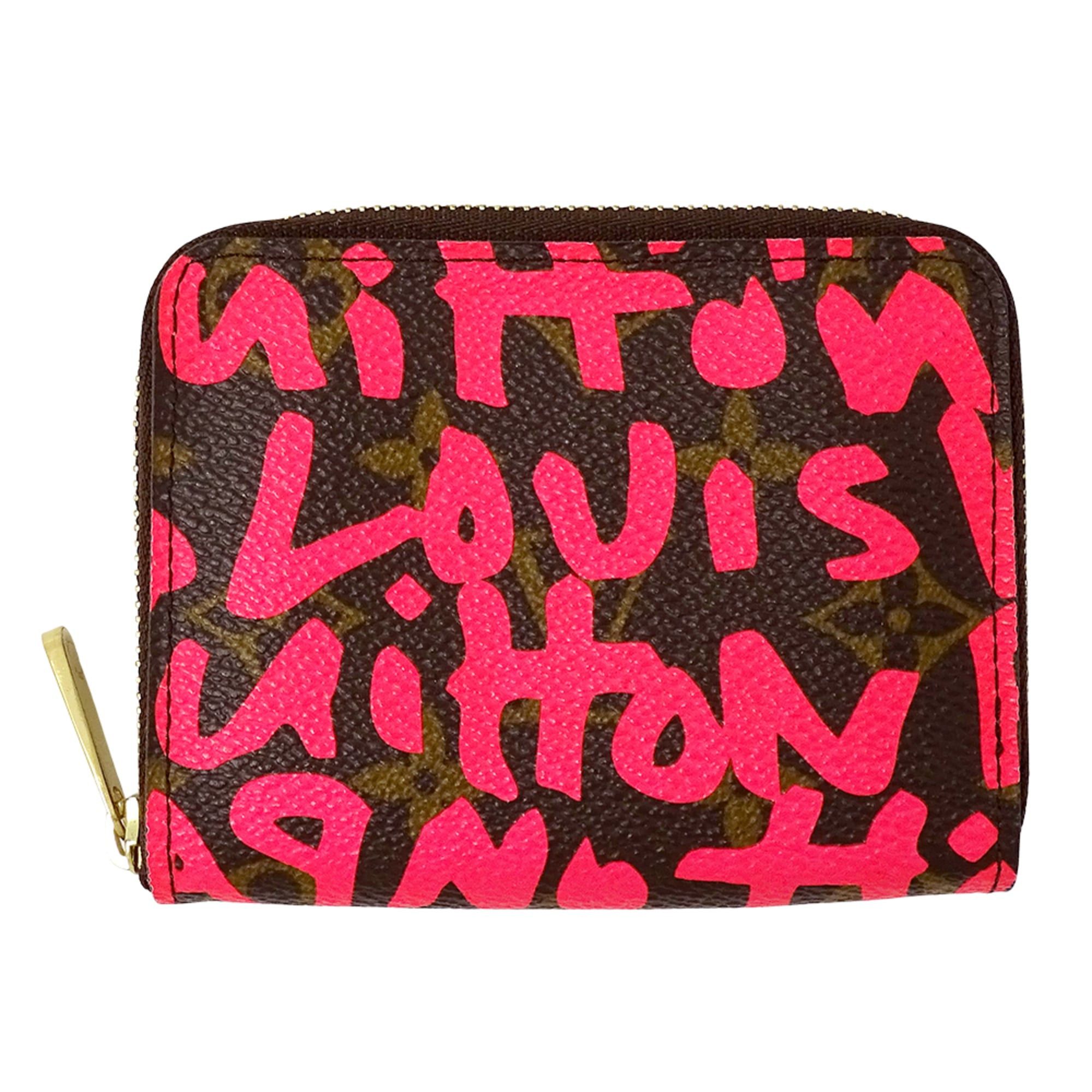 Louis Vuitton Louis Vuitton Monogram Graffiti Women's Wallet/Coin Purse Zippy Coin Fuchsia M93707 Pink Brown Round Zipper Size ONE SIZE - 1 Thumbnail