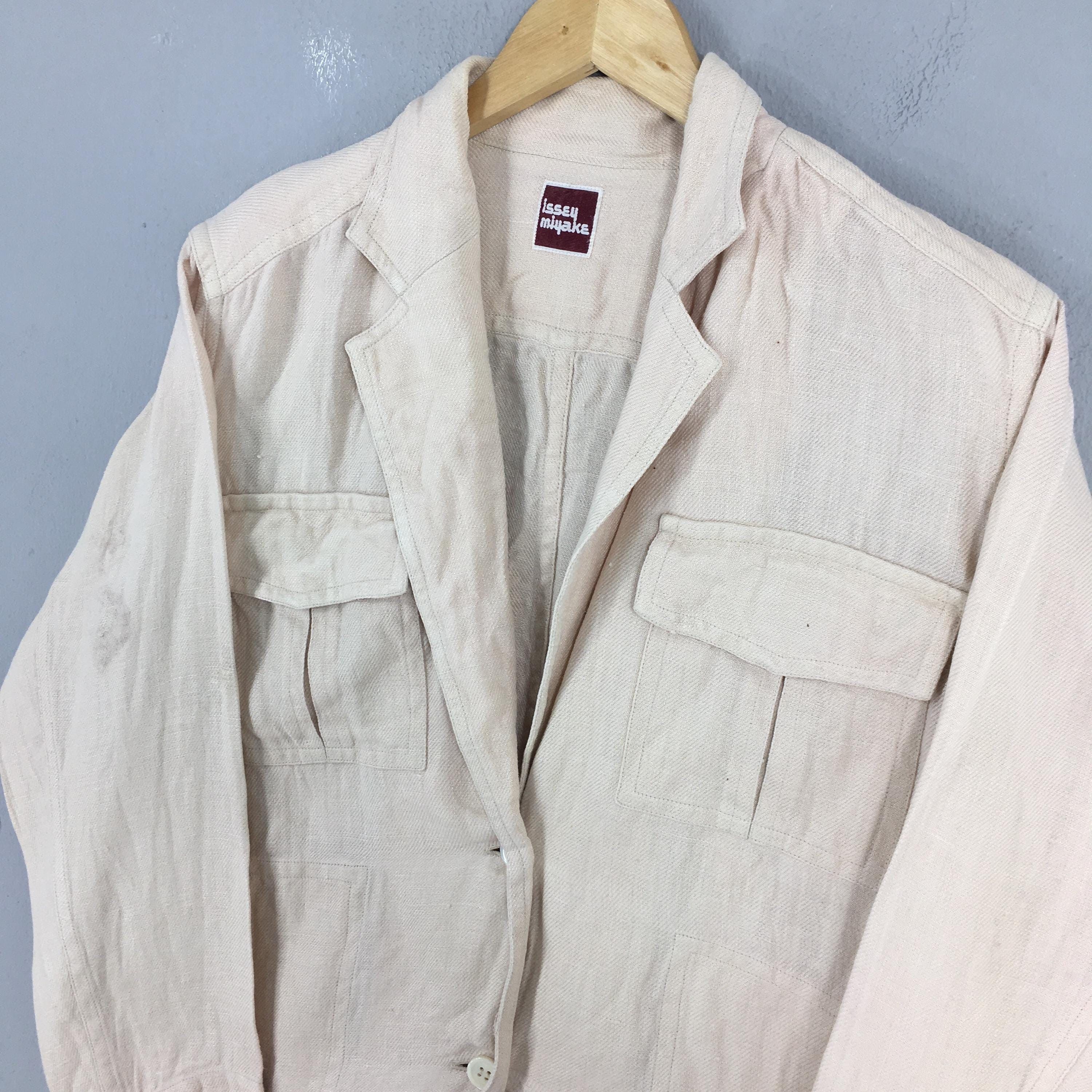 Issey Miyake Vintage 1980s Issey Miyake Linen Jacket Medium Size US M / EU 48-50 / 2 - 3 Thumbnail