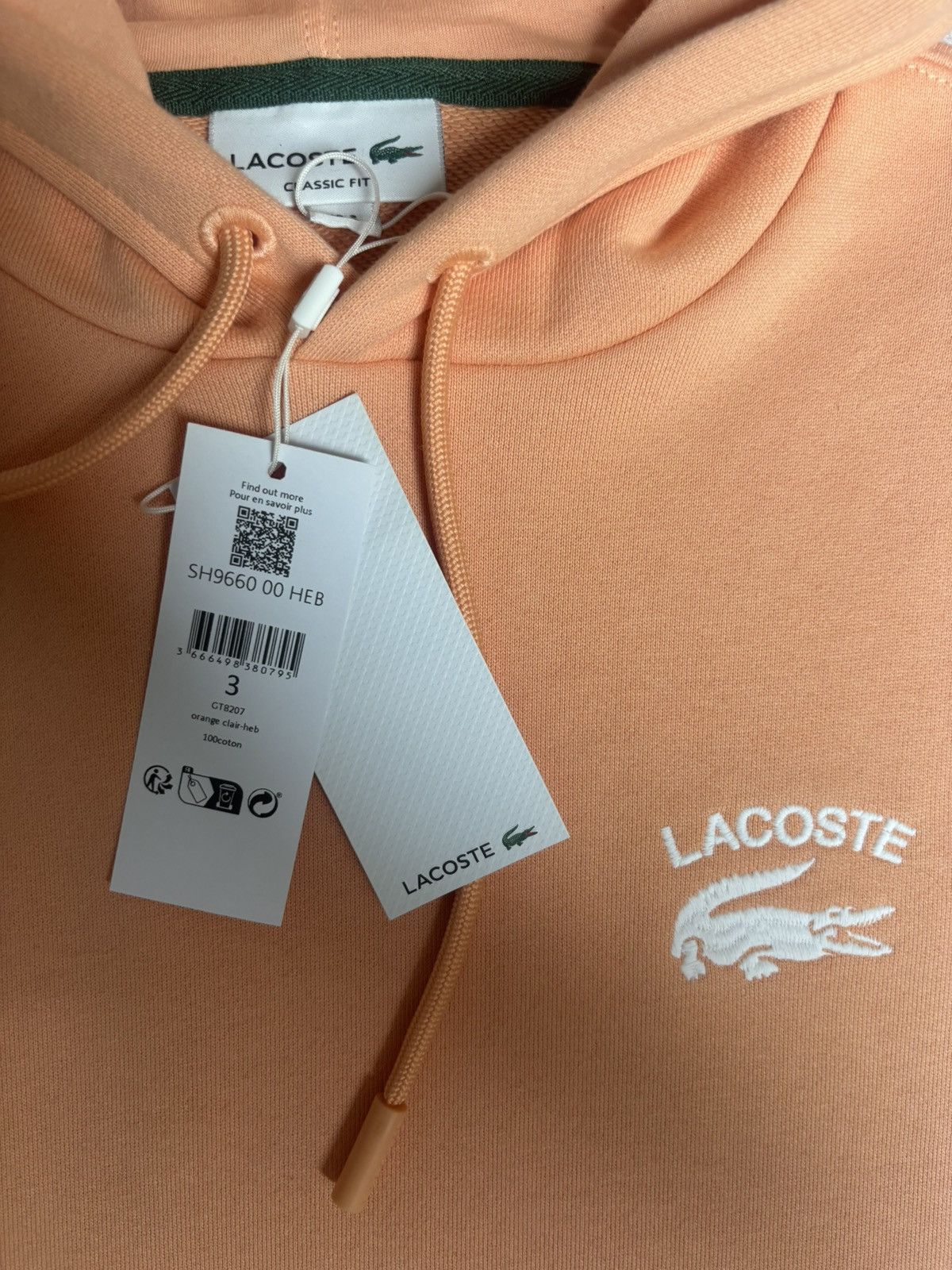 Lacoste Peach Lacoste hoodie size S Size US S / EU 44-46 / 1 - 4 Thumbnail