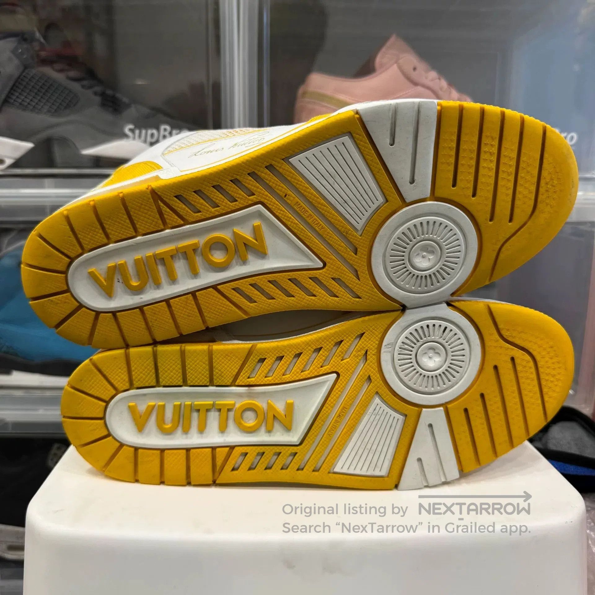 Louis Vuitton LV Trainer Velcro White Yellow Sneakers. Size US 8 / EU 41 - 5 Thumbnail