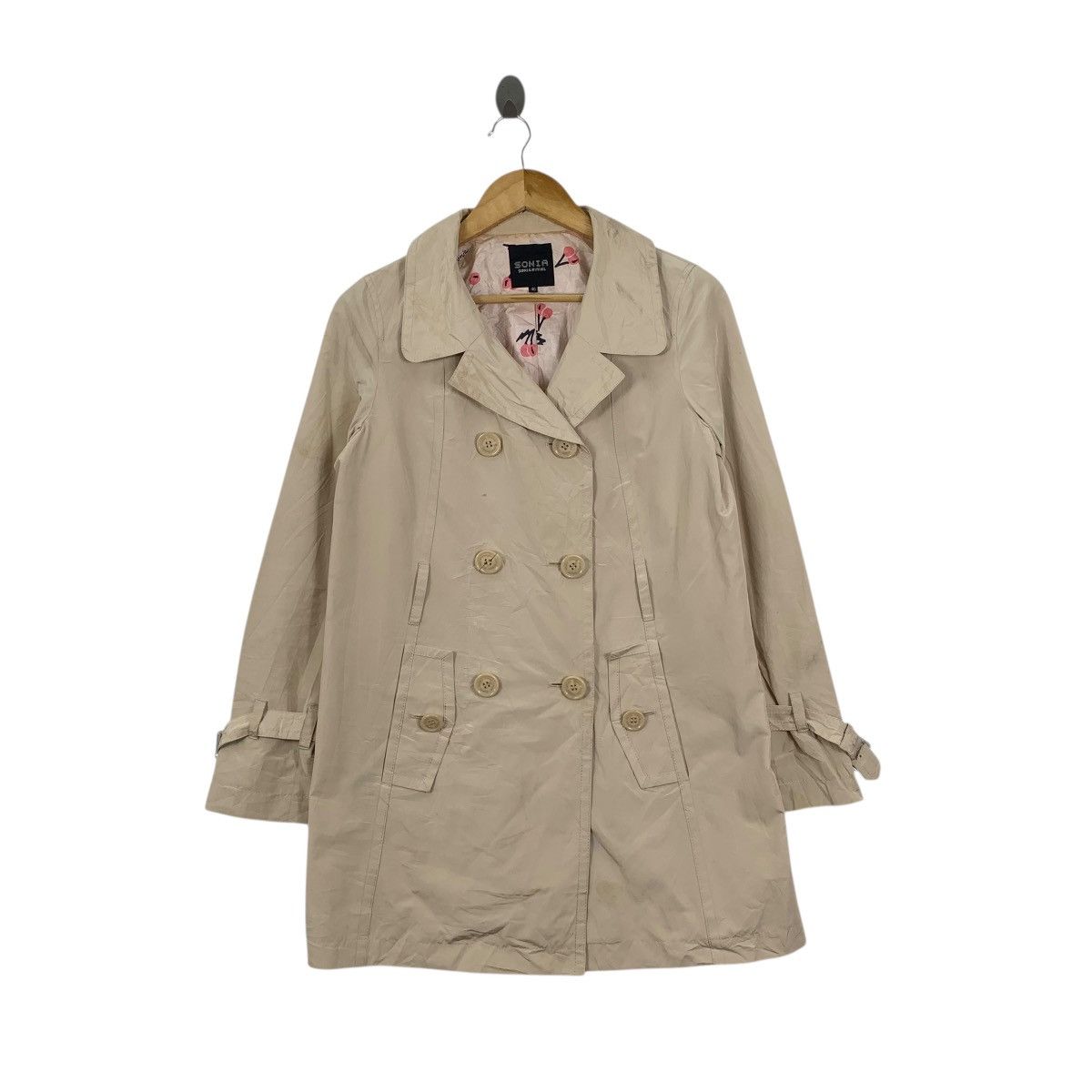 Sonia Rykiel Vintage SONIA RYKIEL PARIS Cherry Peacoat Trench Coat Jacket Size M / US 6-8 / IT 42-44 - 1 Thumbnail